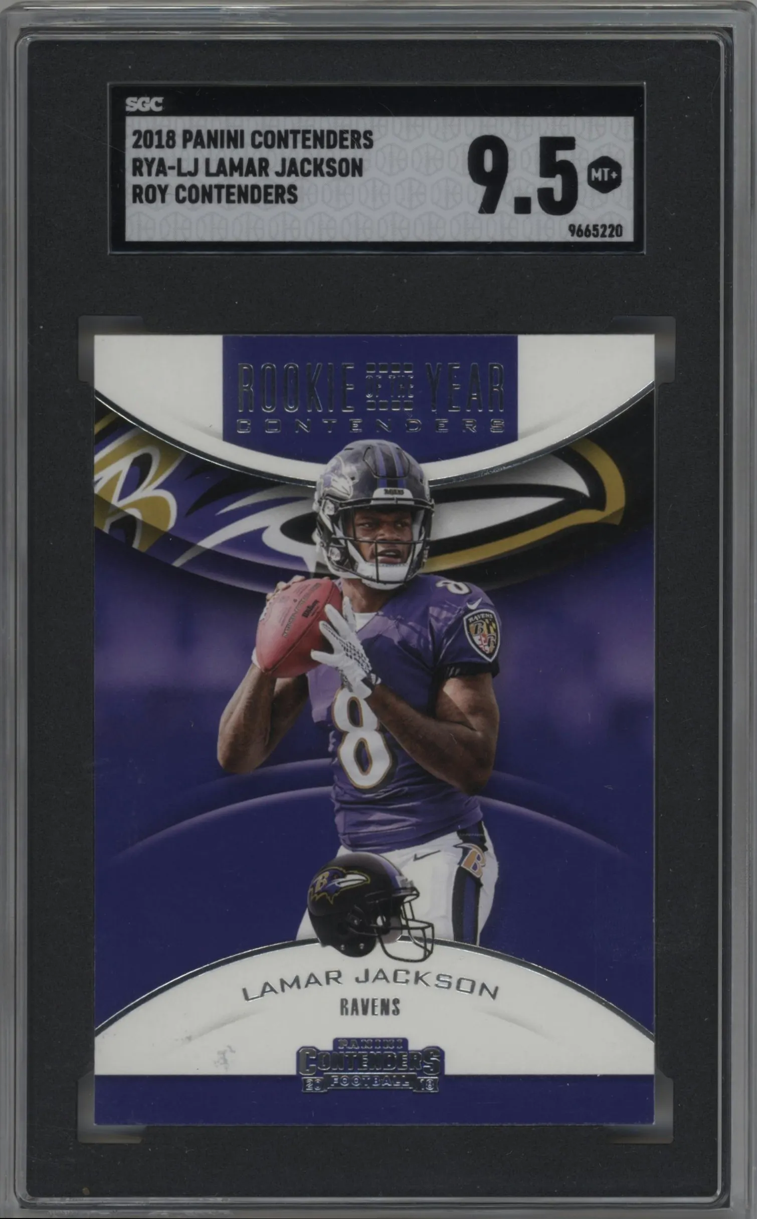 2018 Panini Contenders ROTY Contenders Lamar Jackson SGC 9.5