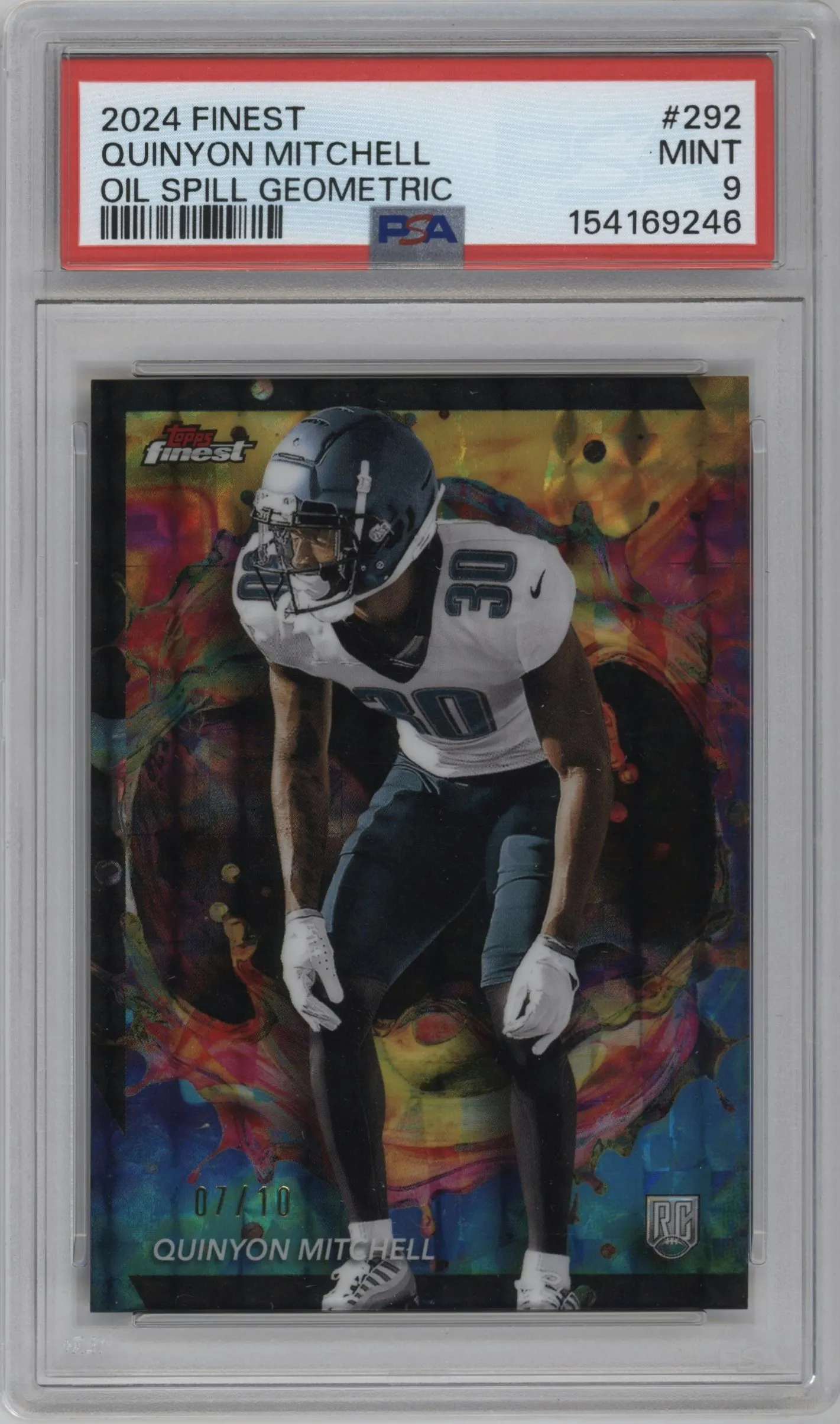 2024 Finest Quinyon Mitchell Oil Spill Refractor #292 PSA 9