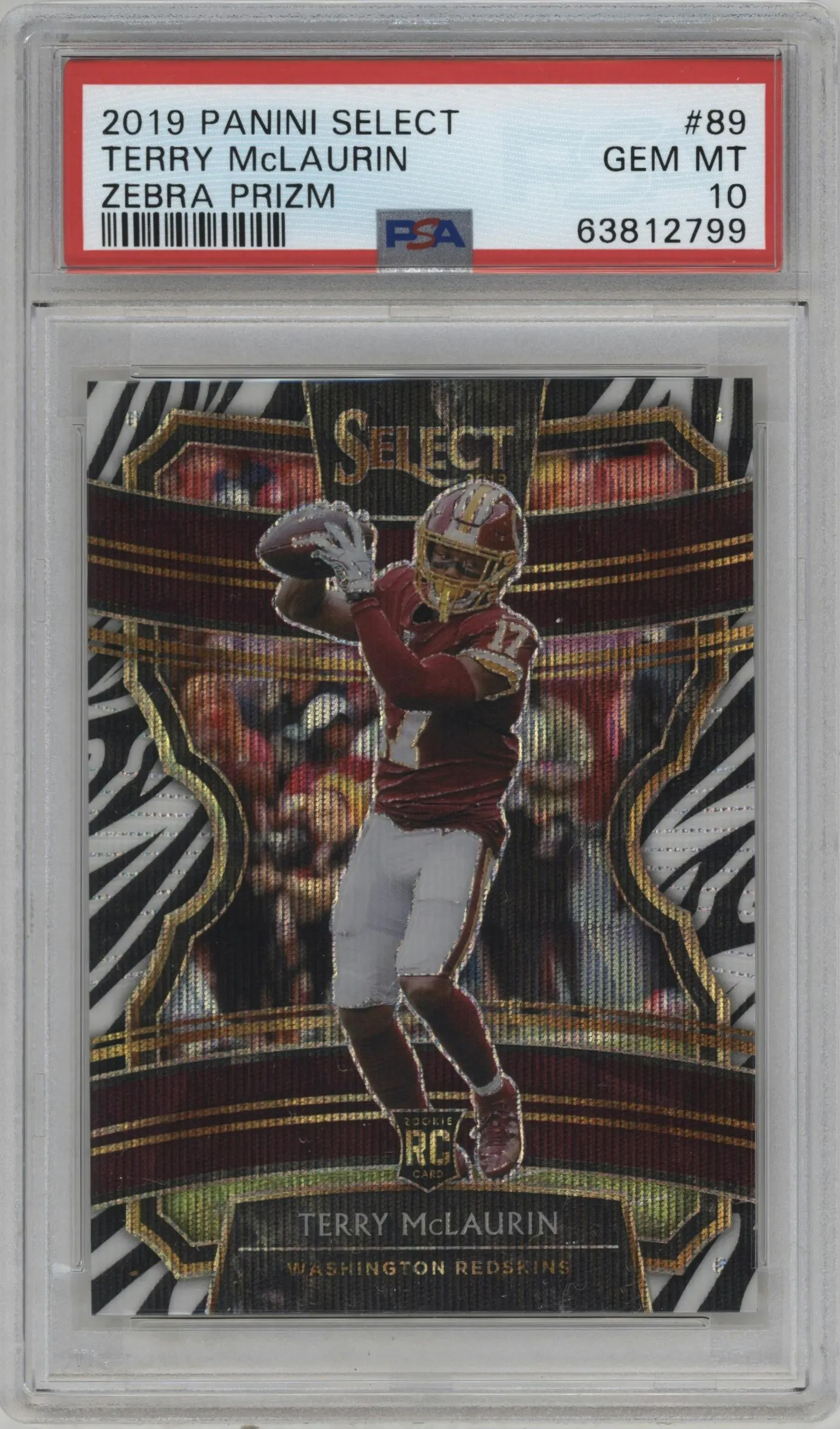 2019 Panini Select Terry McLaurin Zebra #89 PSA 10