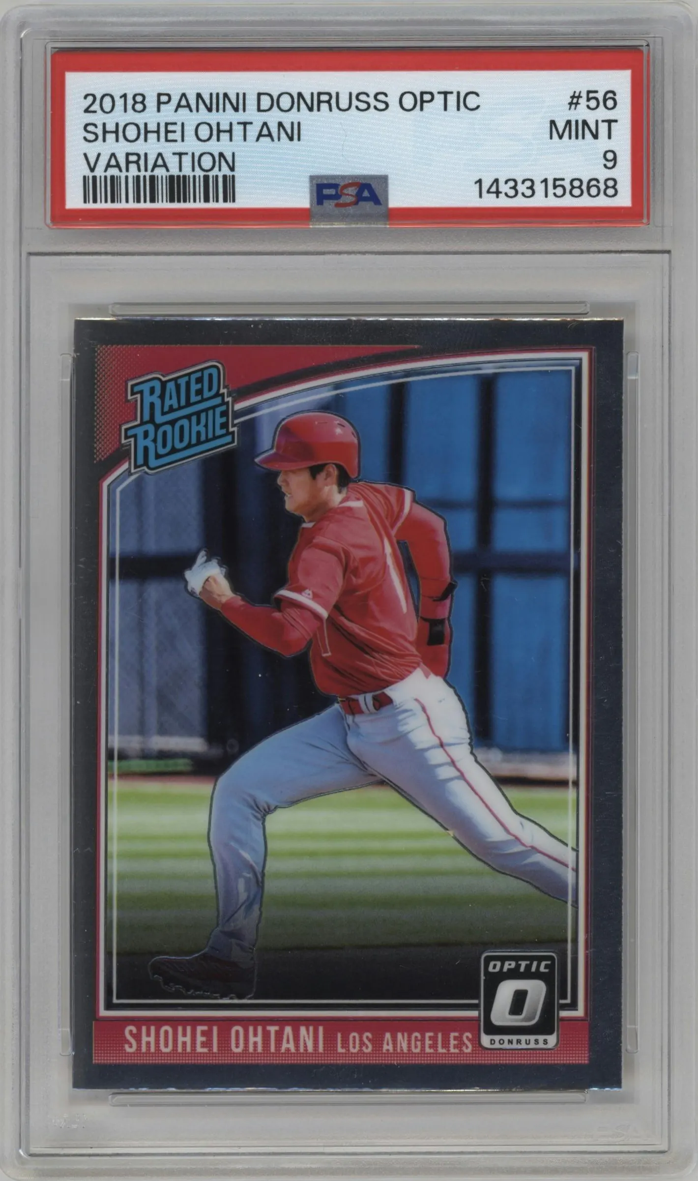 2018 Panini Donruss Optic Rated Rookie Var. Shohei Ohtani #56 PSA 9