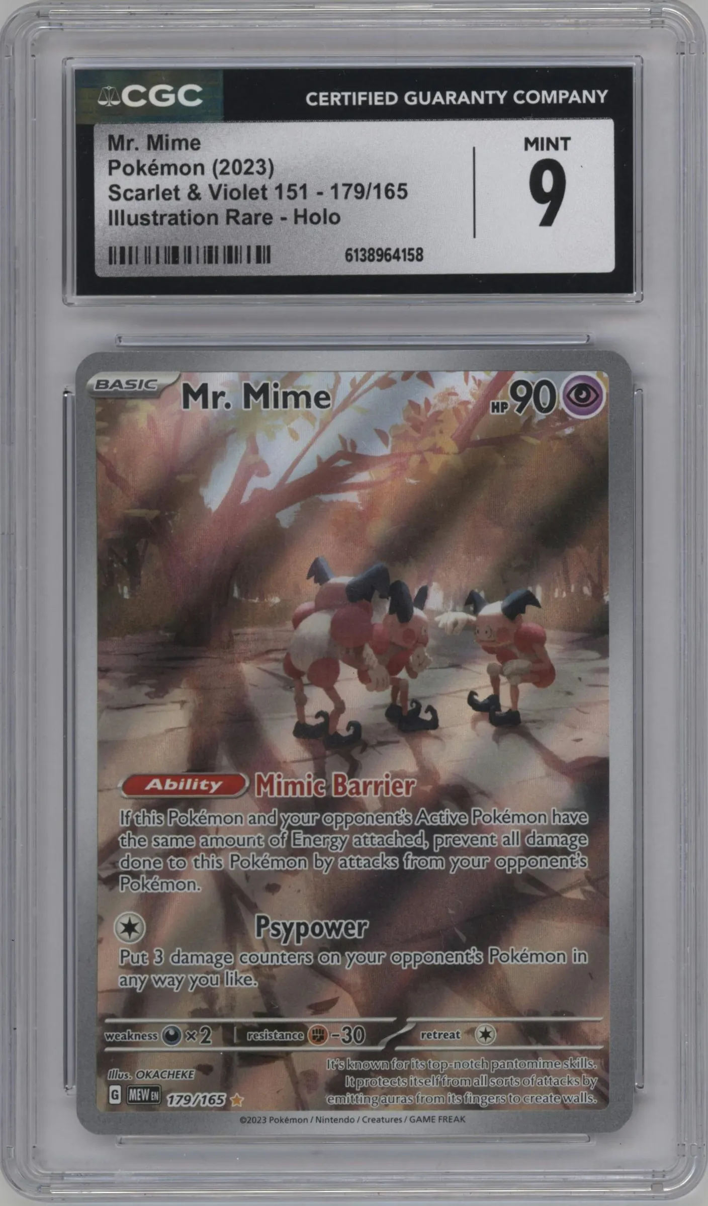 2023 Pokemon SV Mr. Mime #179 CGC 9