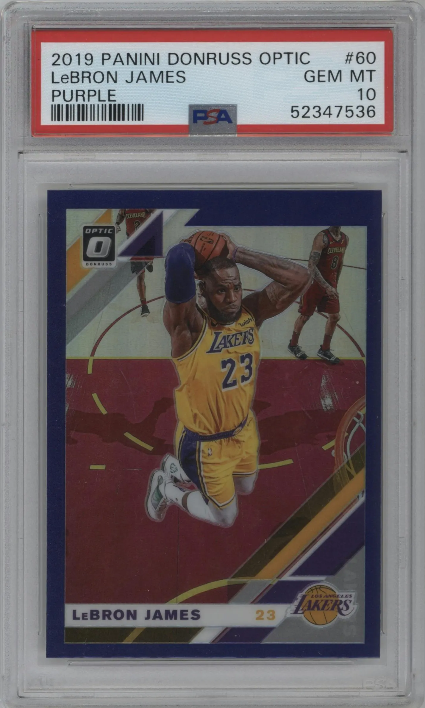 2019 Panini Donruss Optic LeBron James Purple PSA 10