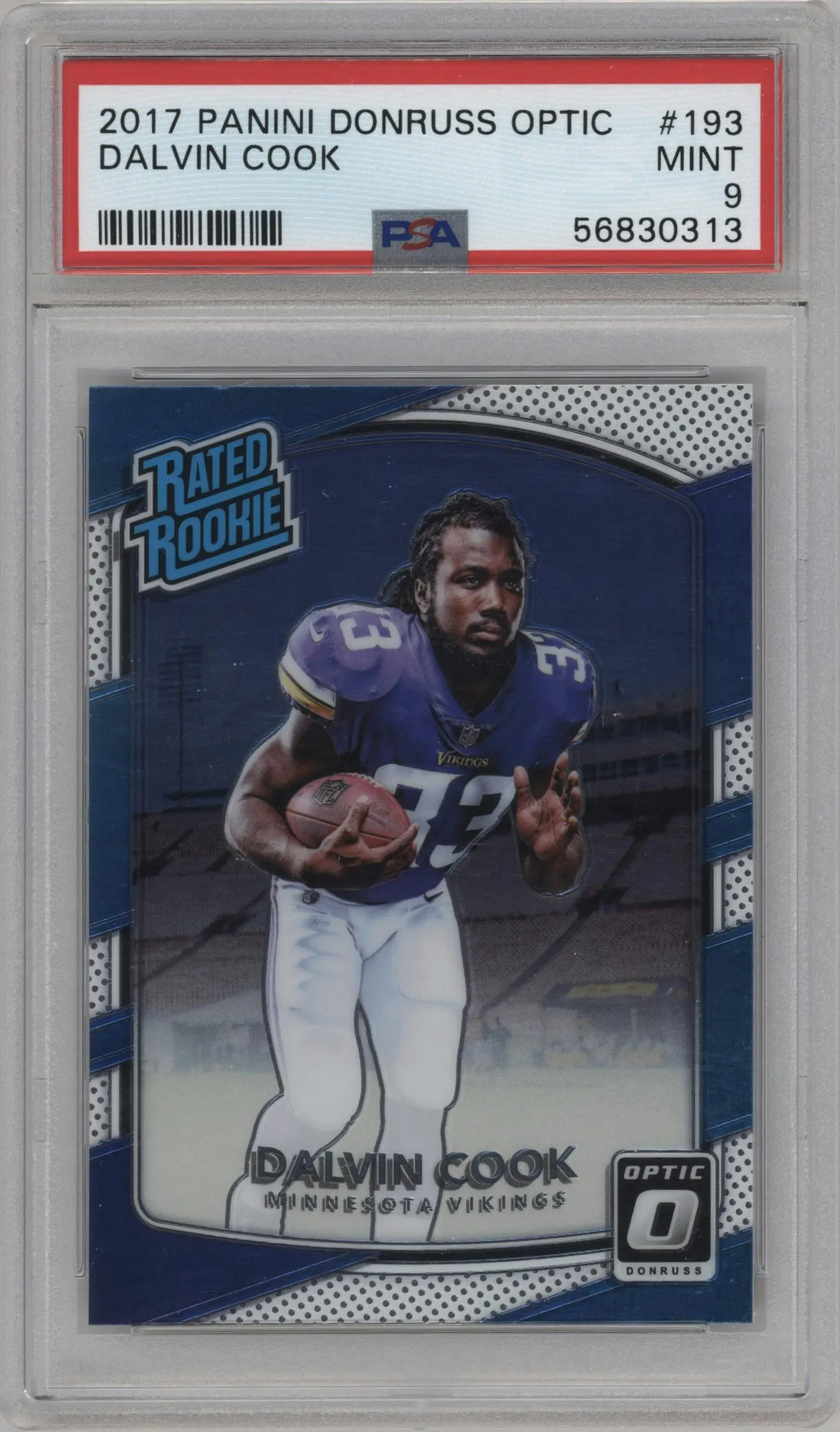 2017 Panini Donruss Optic Rated Rookie Dalvin Cook #193 PSA 9