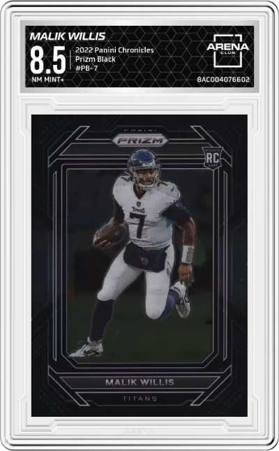 2022 Panini Chronicles Prizm Black Malik Willis #PB-7 ARENA CLUB 8.5