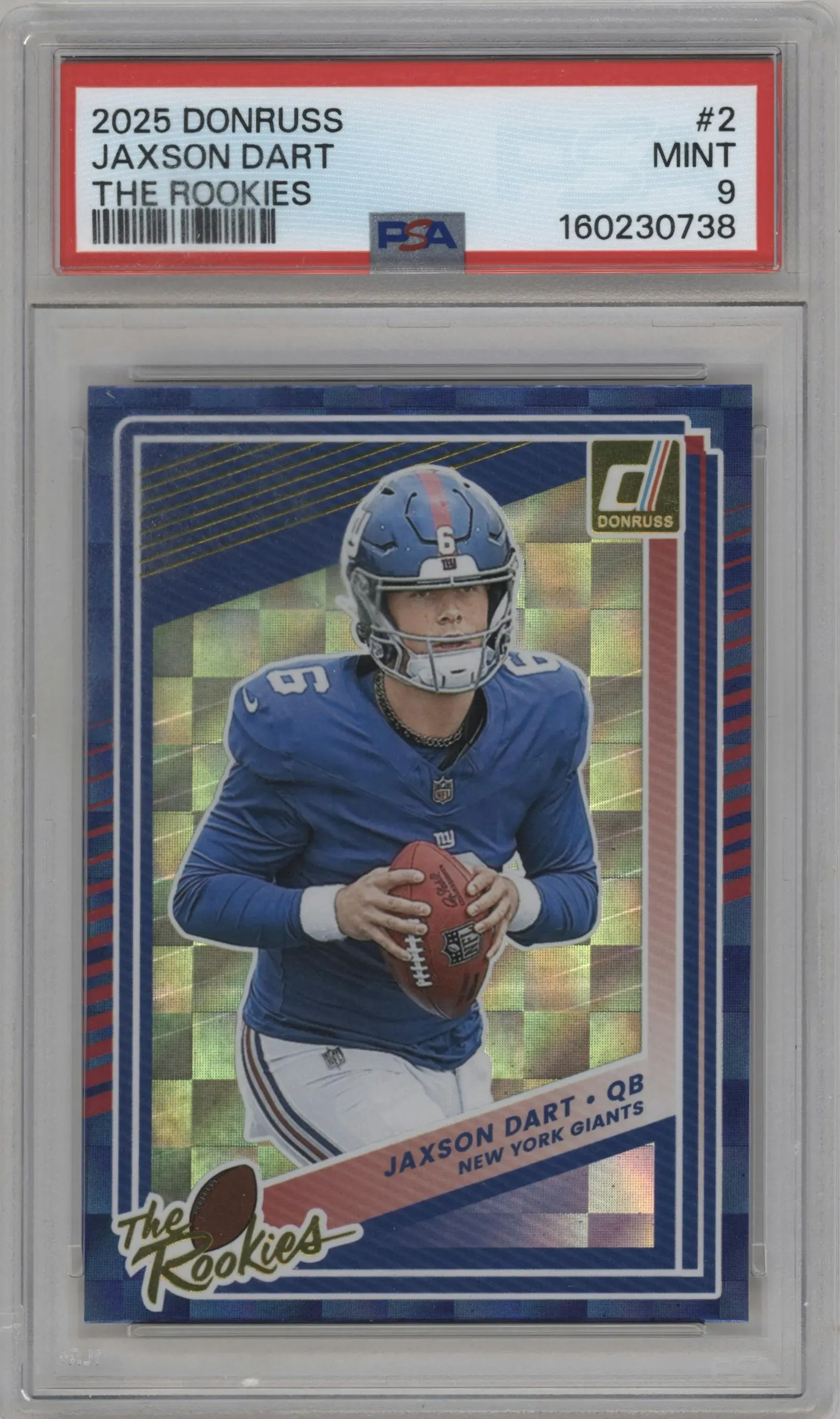 2025 Panini Donruss The Rookies Jaxson Dart #2 PSA 9