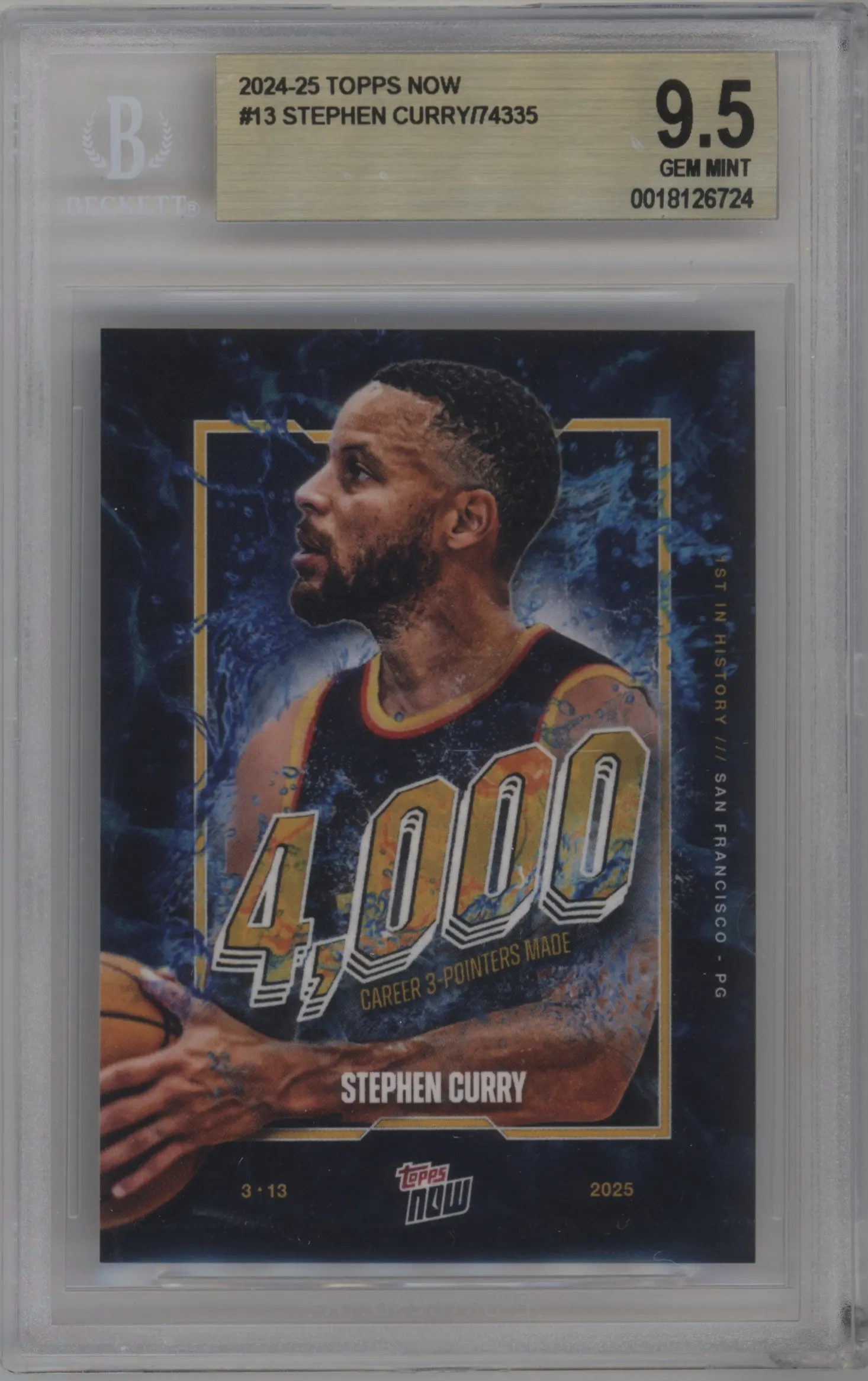 2024 Topps Now Stephen Curry BGS 9.5