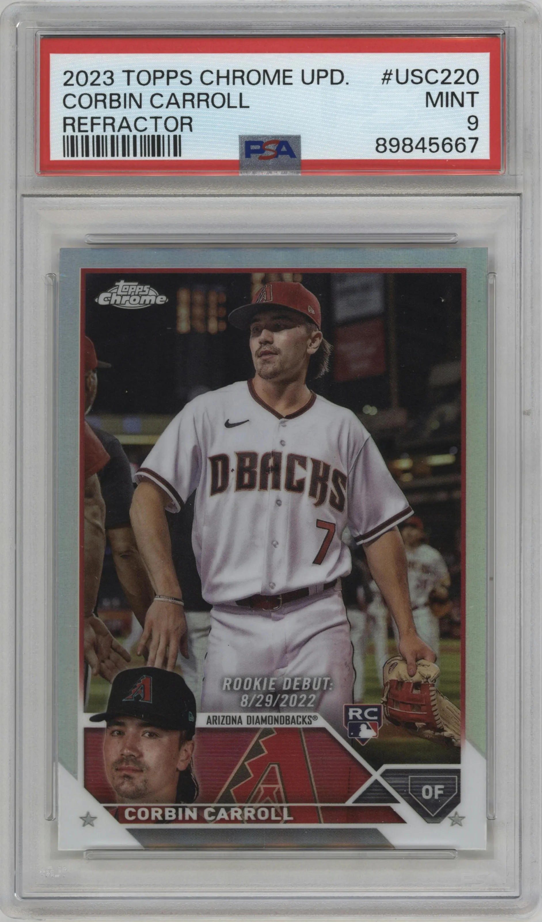 2023 Topps Chrome Update Corbin Carroll Refractor #USC220 PSA 9