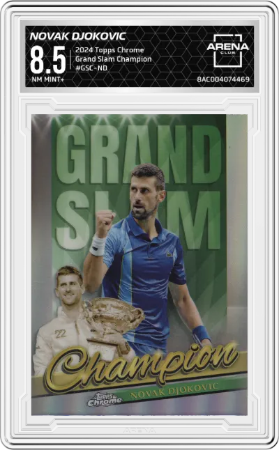 2024 Topps Chrome Grand Slam Champion Novak Djokovic #GSC-ND ARENA CLUB 8.5