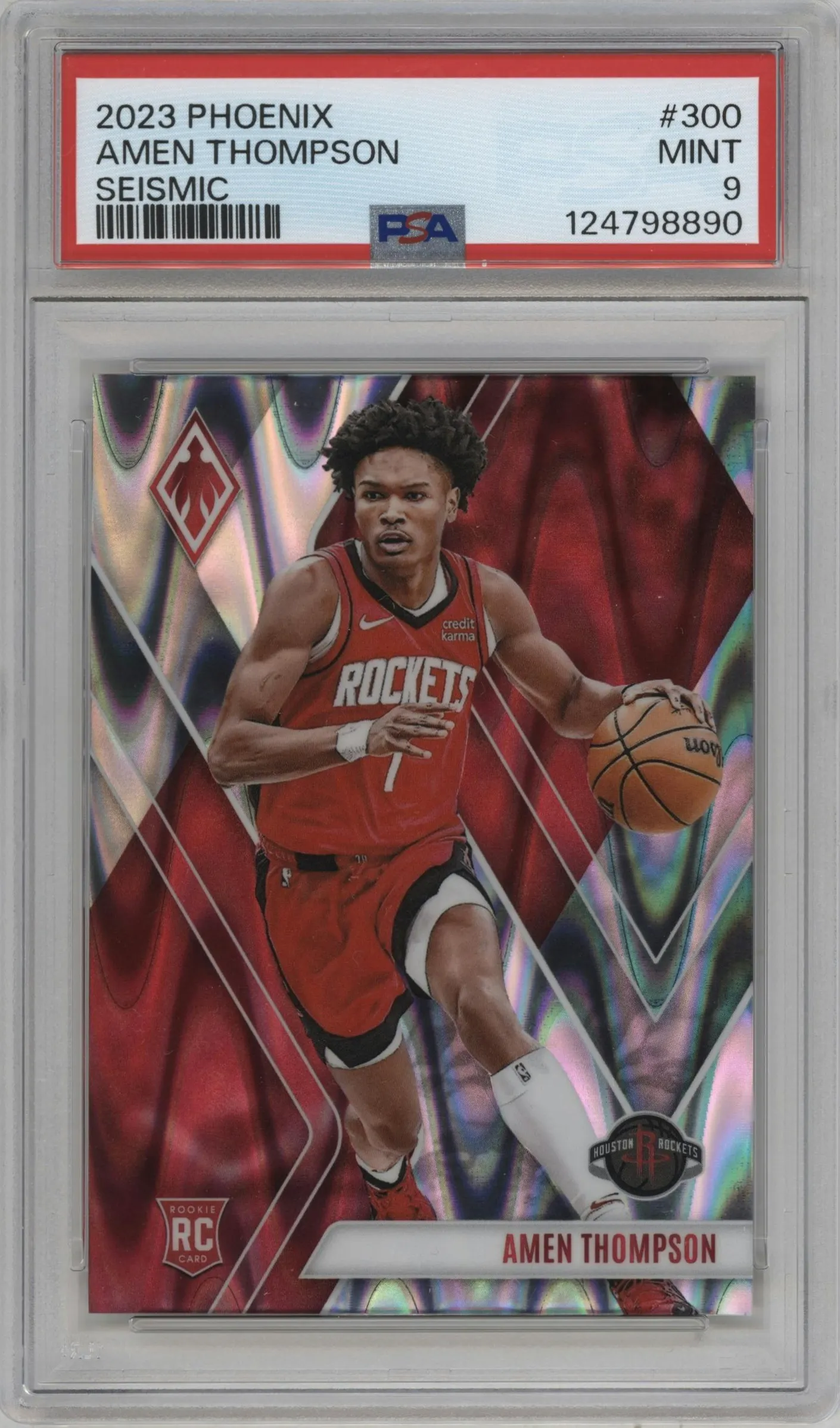 2023 Panini Phoenix Amen Thompson Seismic #300 PSA 9