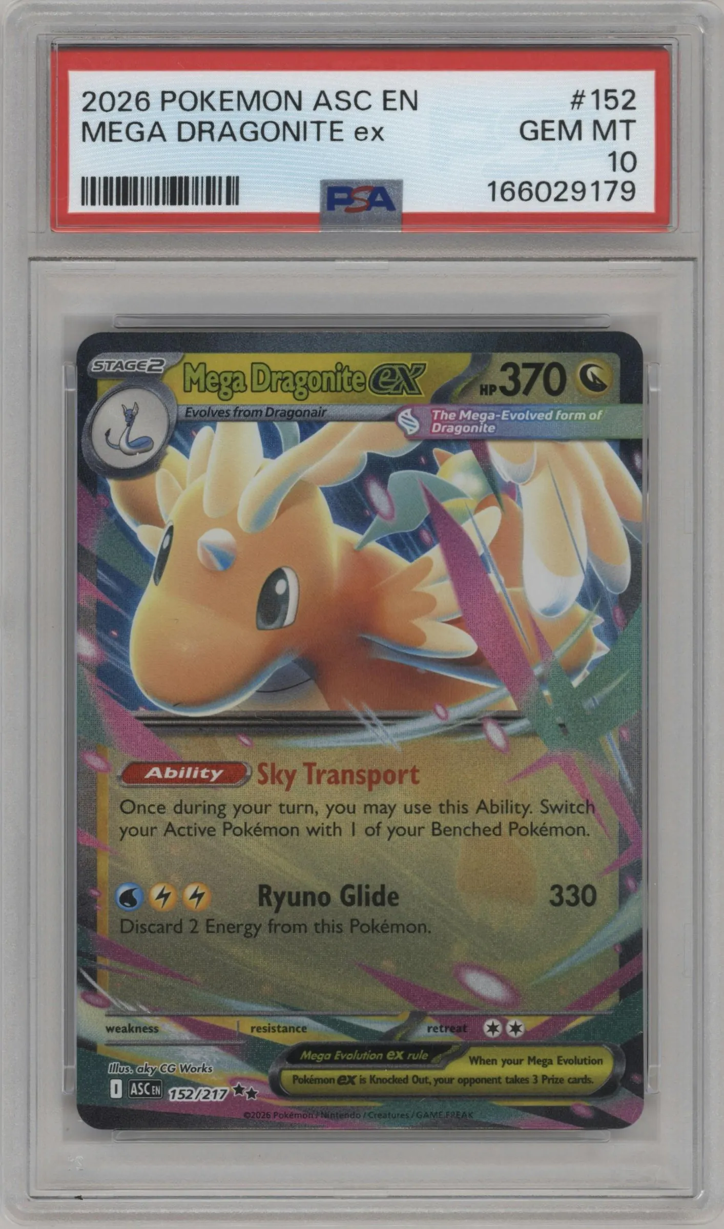 2026 Pokemon Mega Evolution Ascended Heroes Mega Dragonite ex #152 PSA 10