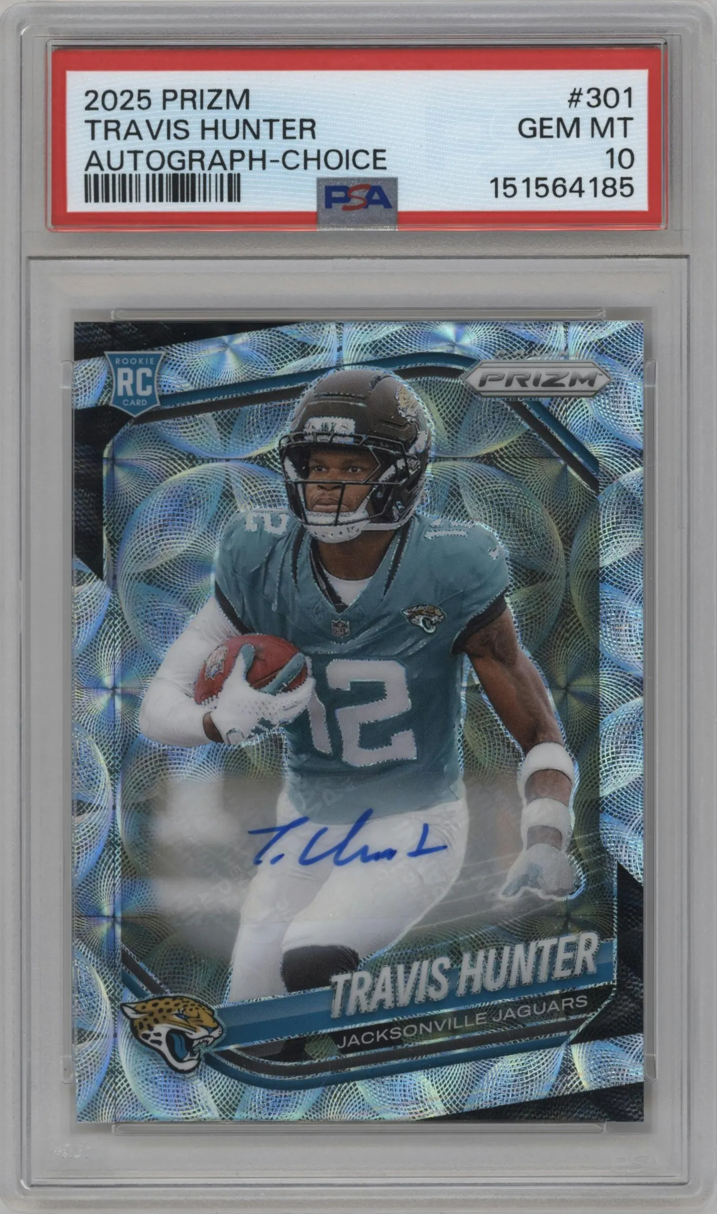 2025 Panini Prizm Rke.Auto Travis Hunter Choice #301 PSA 10