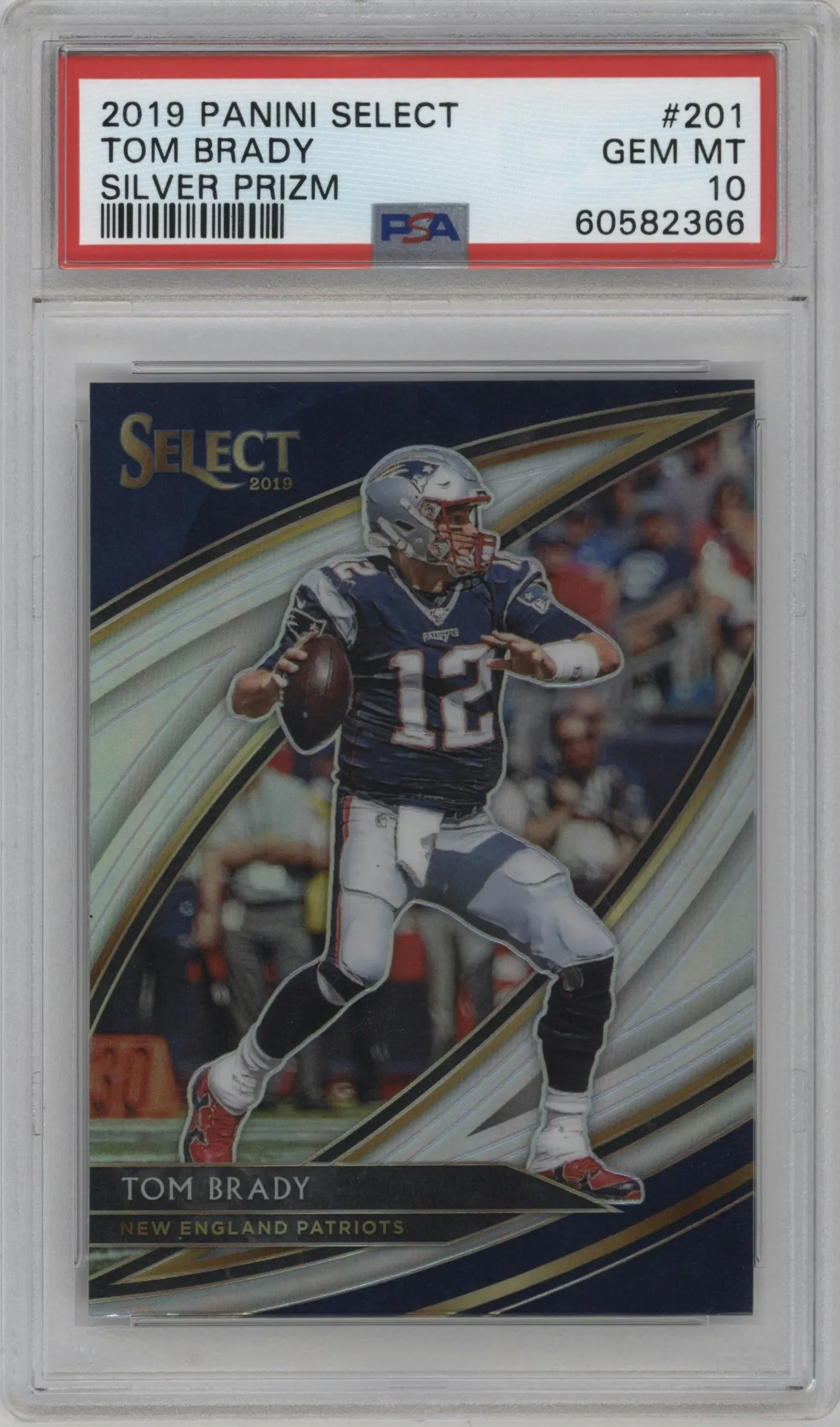 2019 Panini Select Field Lvl. Tom Brady Silver Prizm #201 PSA 10