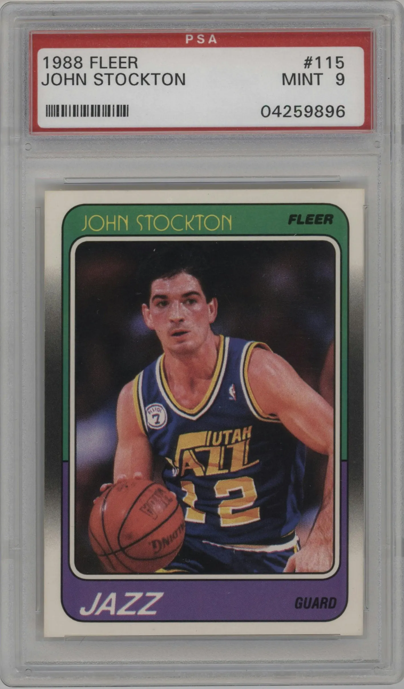 1988 Fleer John Stockton #115 PSA 9