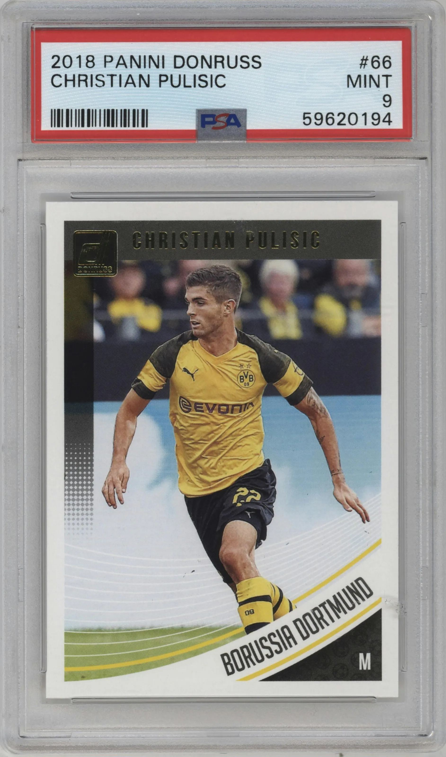 2018 Panini Donruss Christian Pulisic #66 PSA 9