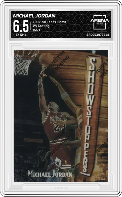 1997 Topps Finest Michael Jordan W/ Coating #271 ARENA CLUB 6.5