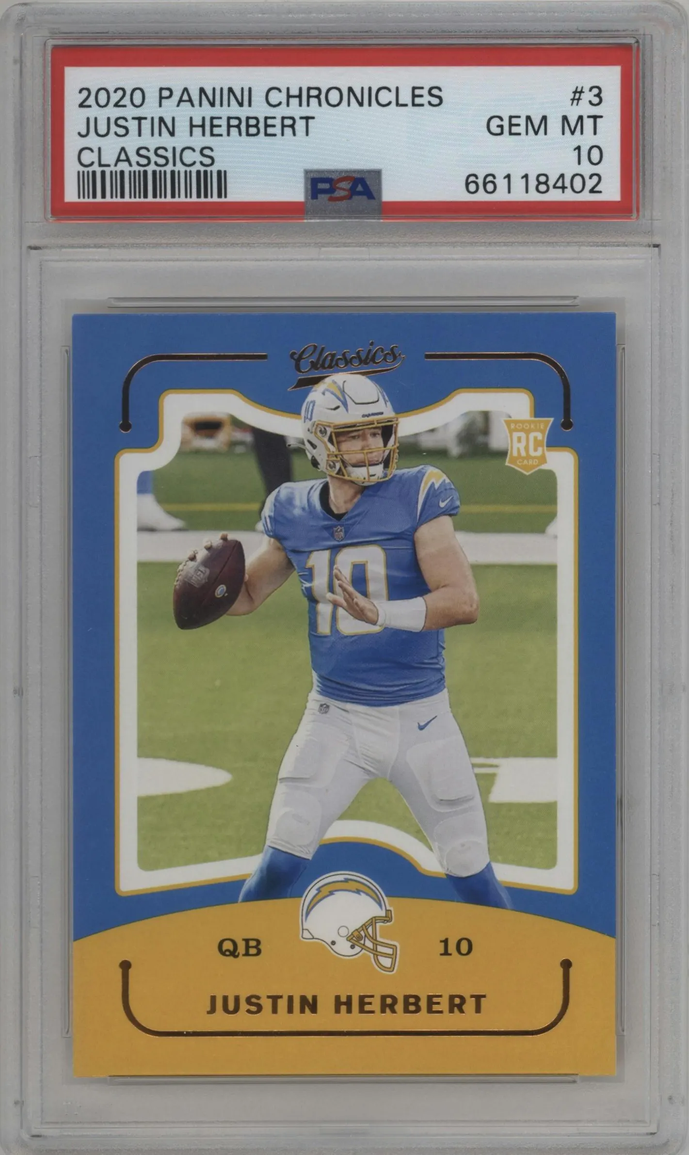 2020 Panini Chronicles Classics Justin Herbert #CL-3 PSA 10