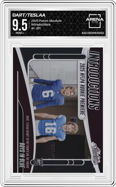2025 Panini Absolute Introductions Jaxson Dart/Isaac Teslaa #I-JDT ARENA CLUB 9.5