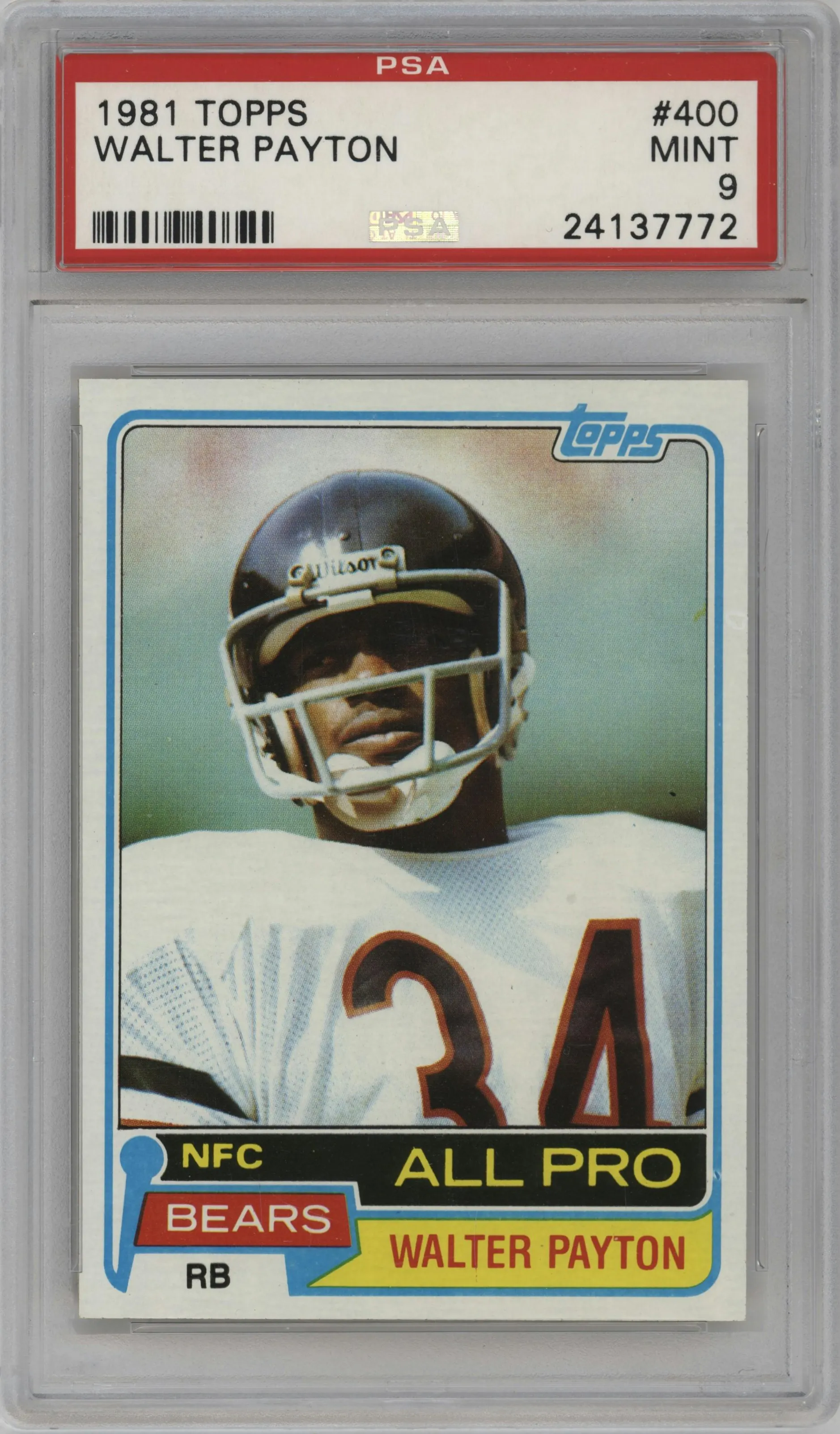 1981 Topps Walter Payton #400 PSA 9