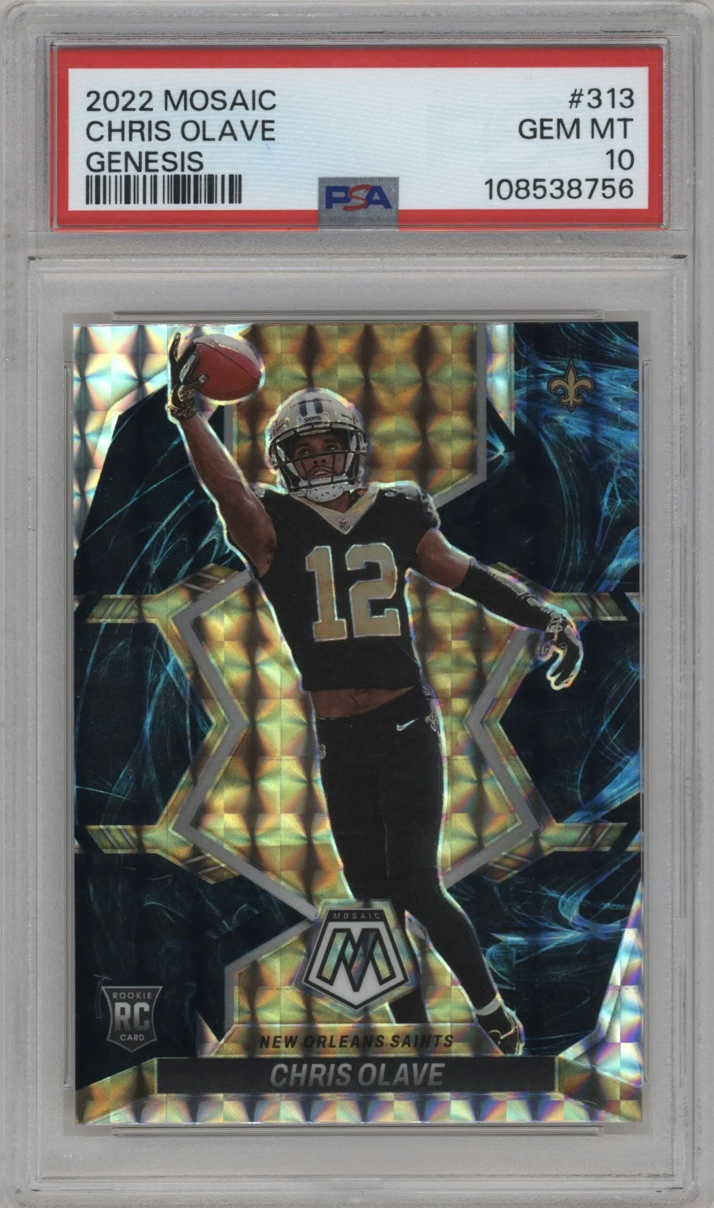 2022 Panini Mosaic Chris Olave Genesis #313 PSA 10