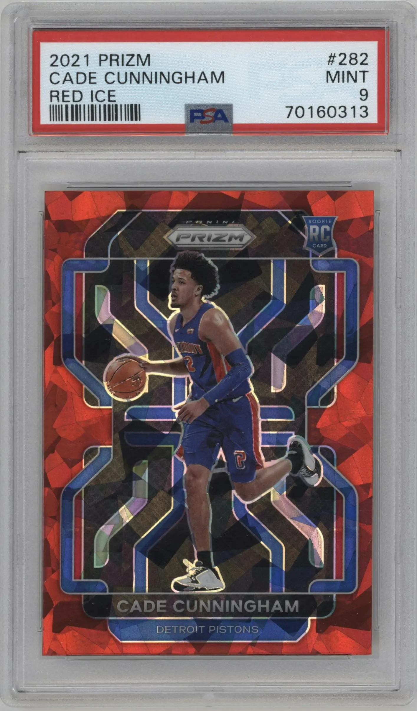 2021 Panini Prizm Cade Cunningham Red Ice #282 PSA 9