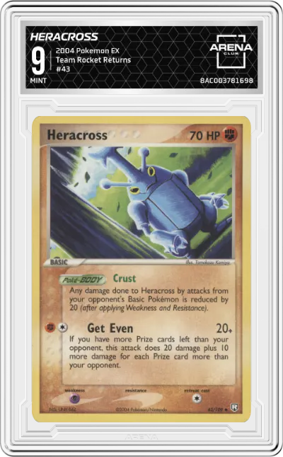 2004 Pokemon EX Team Rocket Returns Heracross #43 ARENA CLUB 9