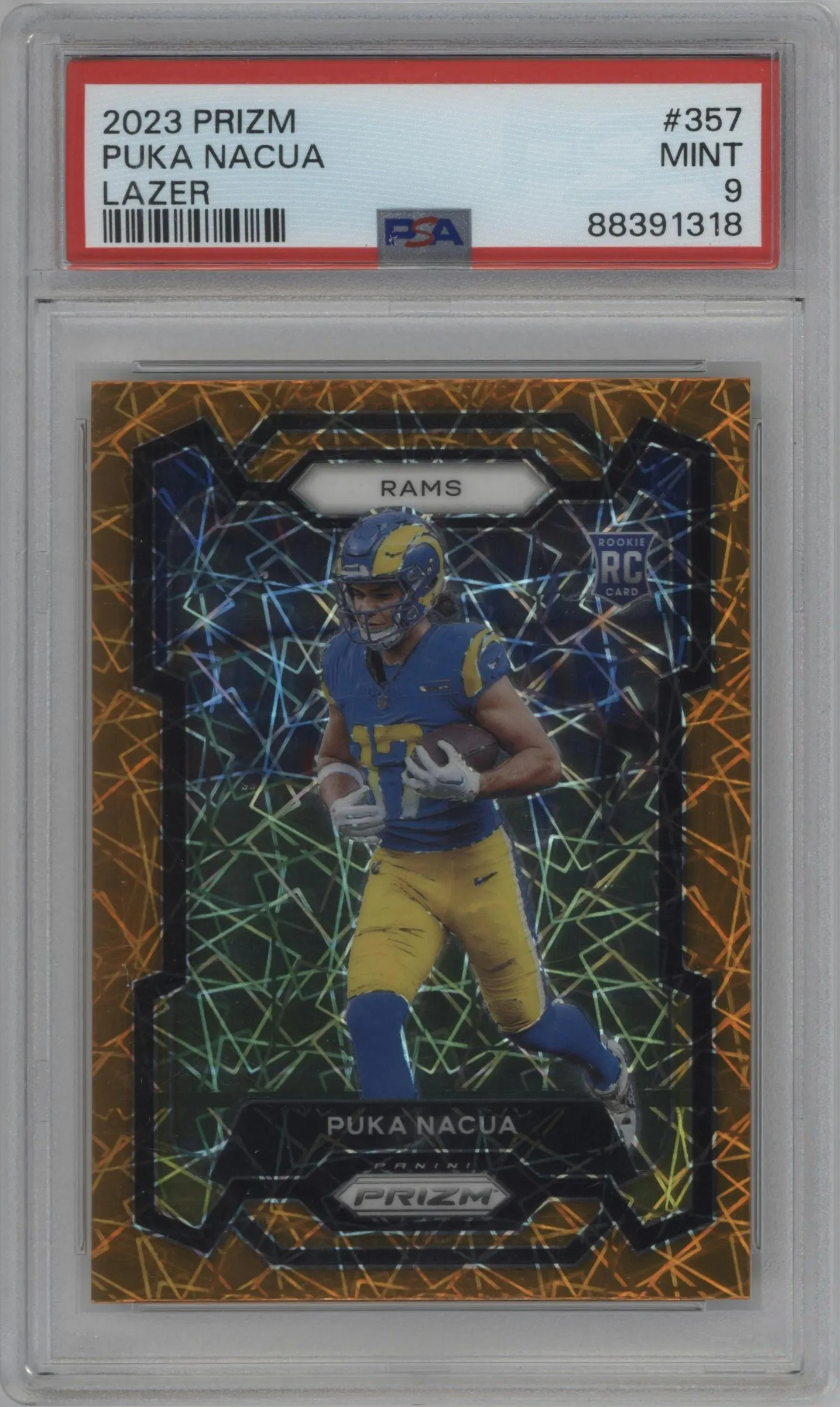 2023 Panini Prizm Puka Nacua Lazer #357 PSA 9