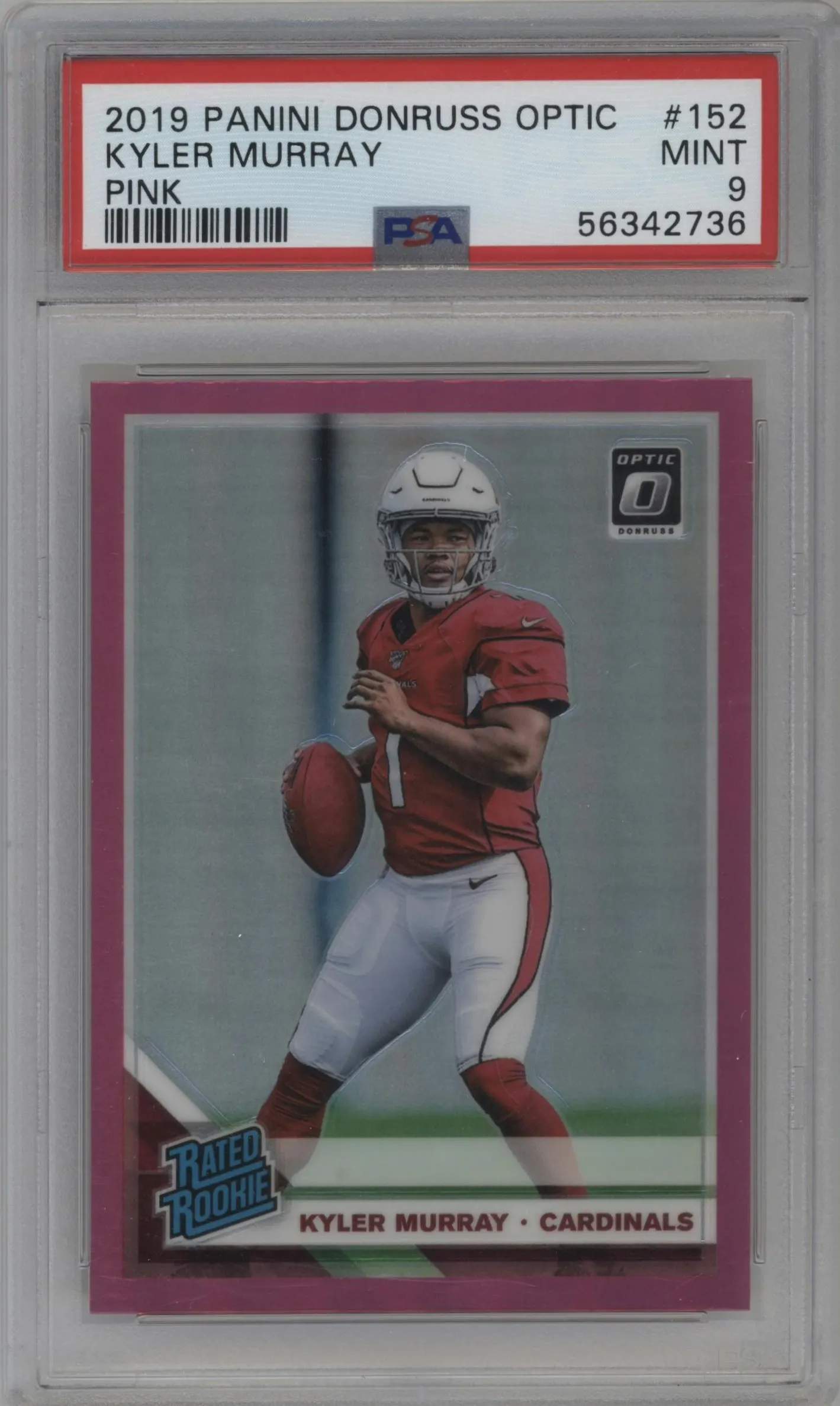 2019 Panini Donruss Optic Rated Rookie Kyler Murray Pink PSA 9