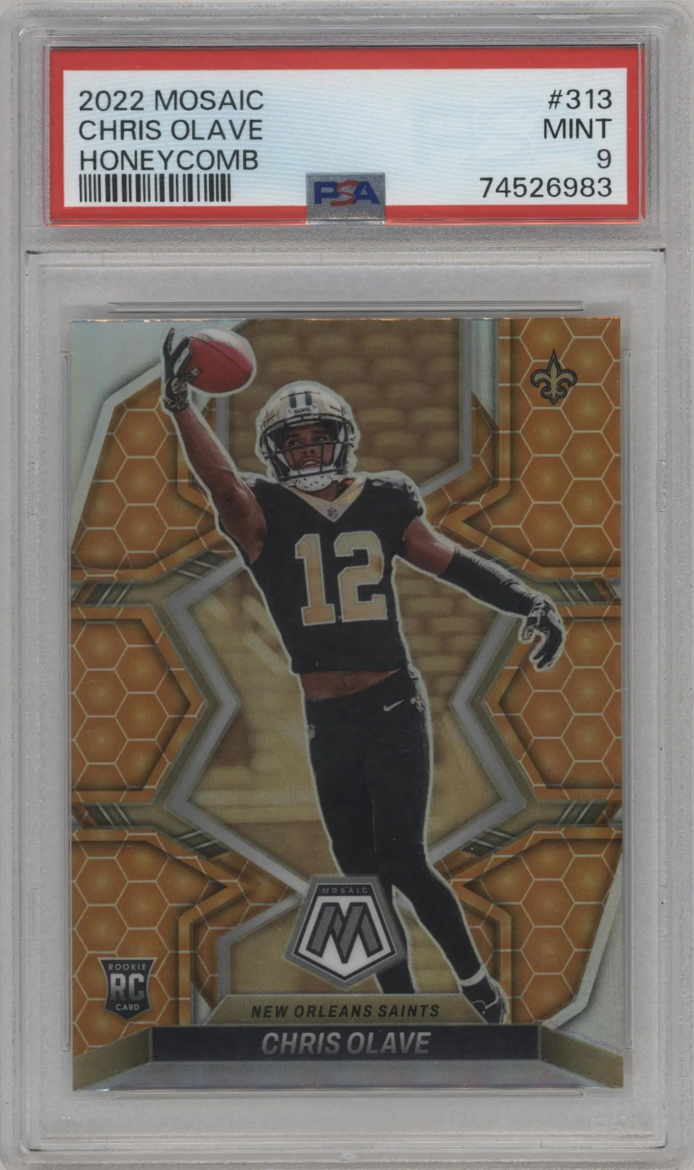 2022 Panini Mosaic Chris Olave Honeycomb #313 PSA 9