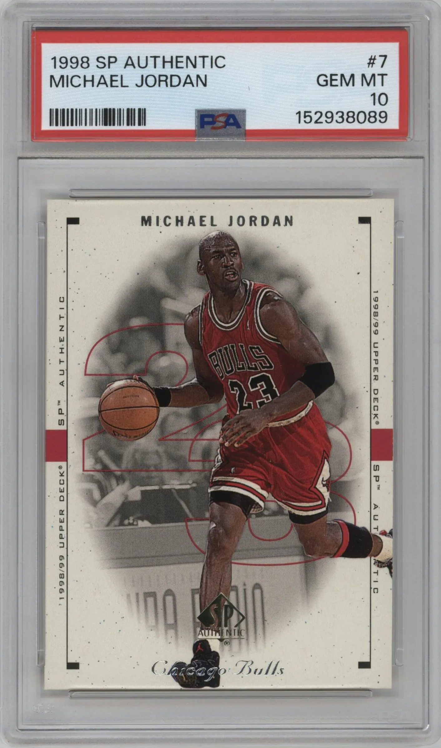 1998 SP Authentic Michael Jordan #7 PSA 10
