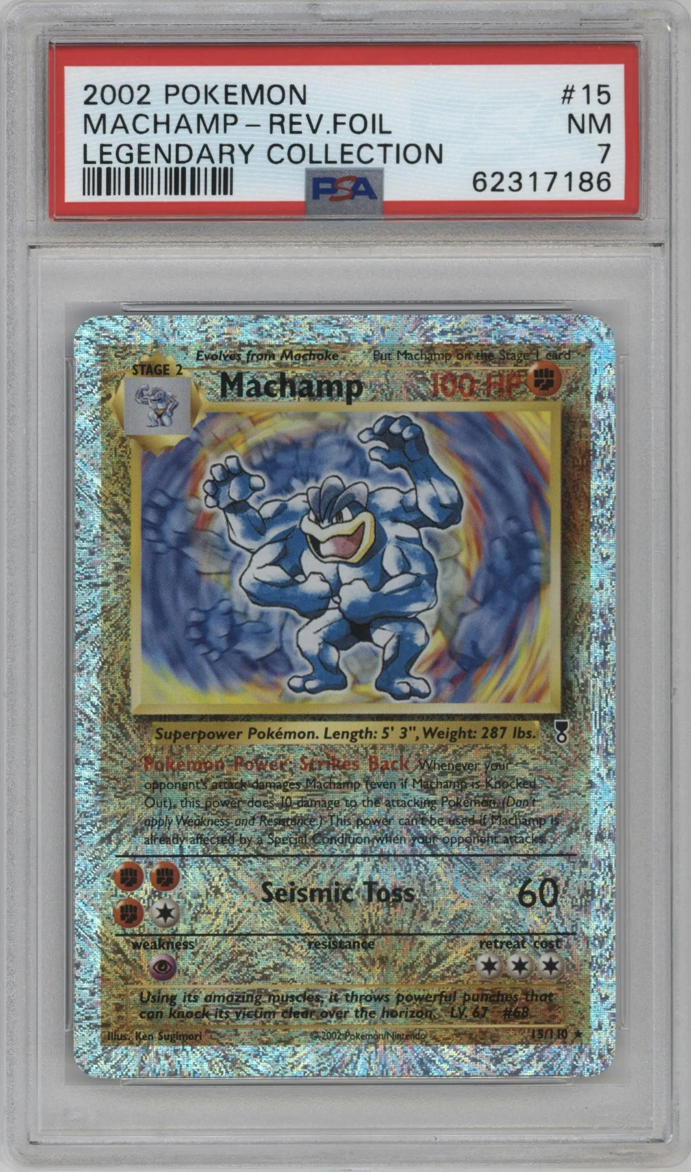 2002 Pokemon Legendary Collection Machamp #15 PSA 7