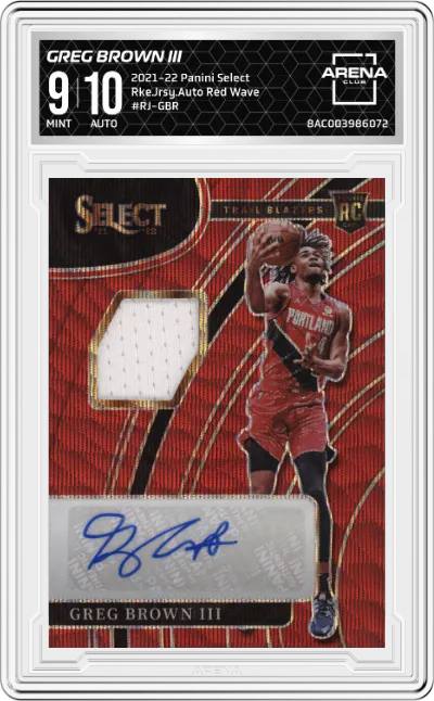 2021 Panini Select Rke.Jrsy.Auto Greg Brown III Red Wave #RJ-GBR ARENA CLUB 9