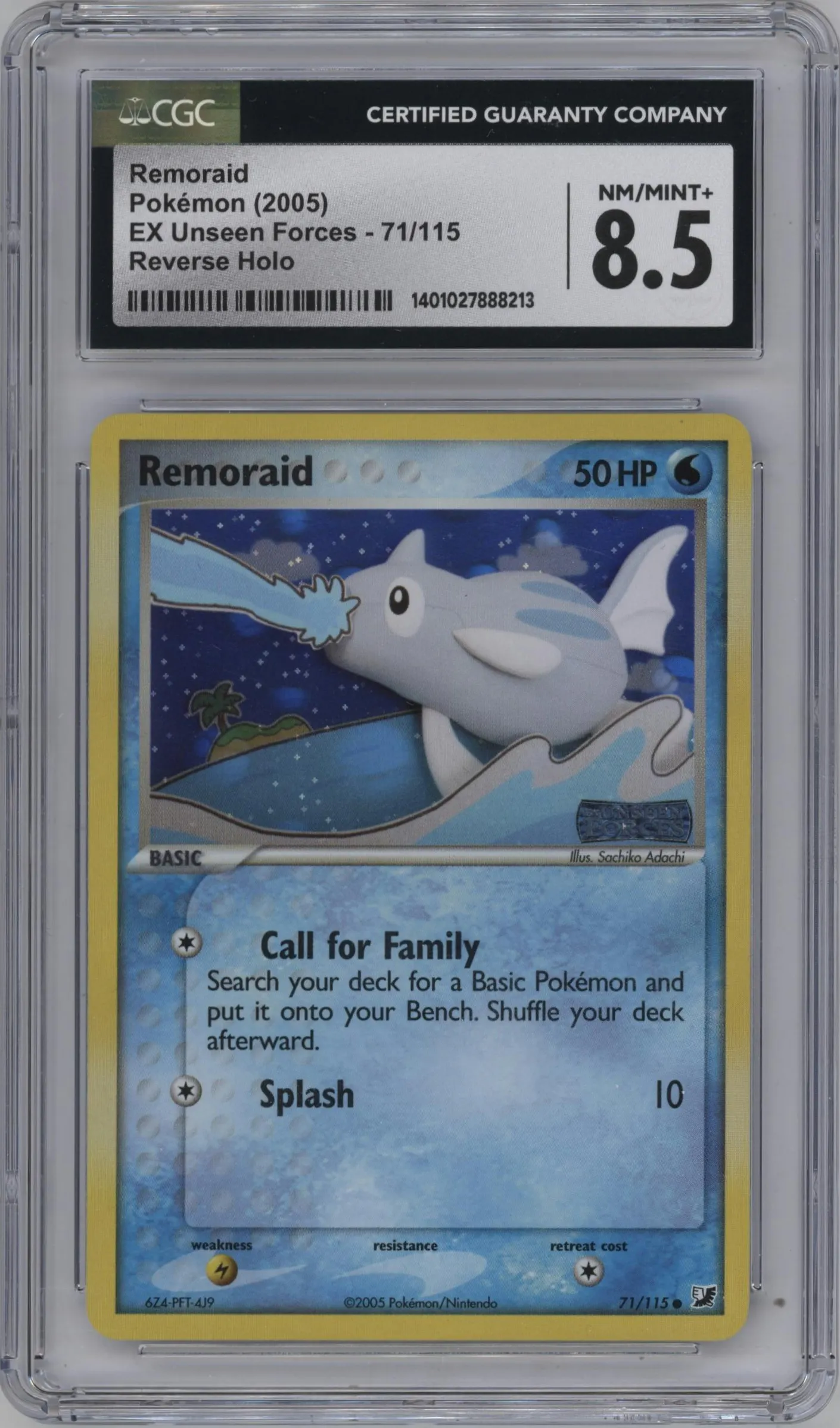 2005 Pokemon EX Unseen Forces Remoraid #71 CGC 8.5