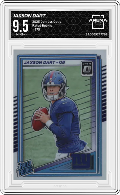 2025 Donruss Optic Rated Rookie Jaxson Dart #273 ARENA CLUB 9.5
