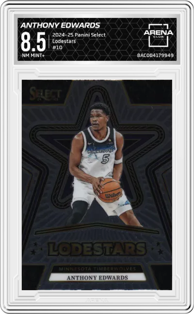 2024 Panini Select Lodestars Anthony Edwards #10 ARENA CLUB 8.5