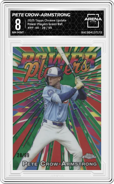2025 Topps Chrome Update Power Players Pete Crow-Armstrong Green Refractor #PP-44 ARENA CLUB 8