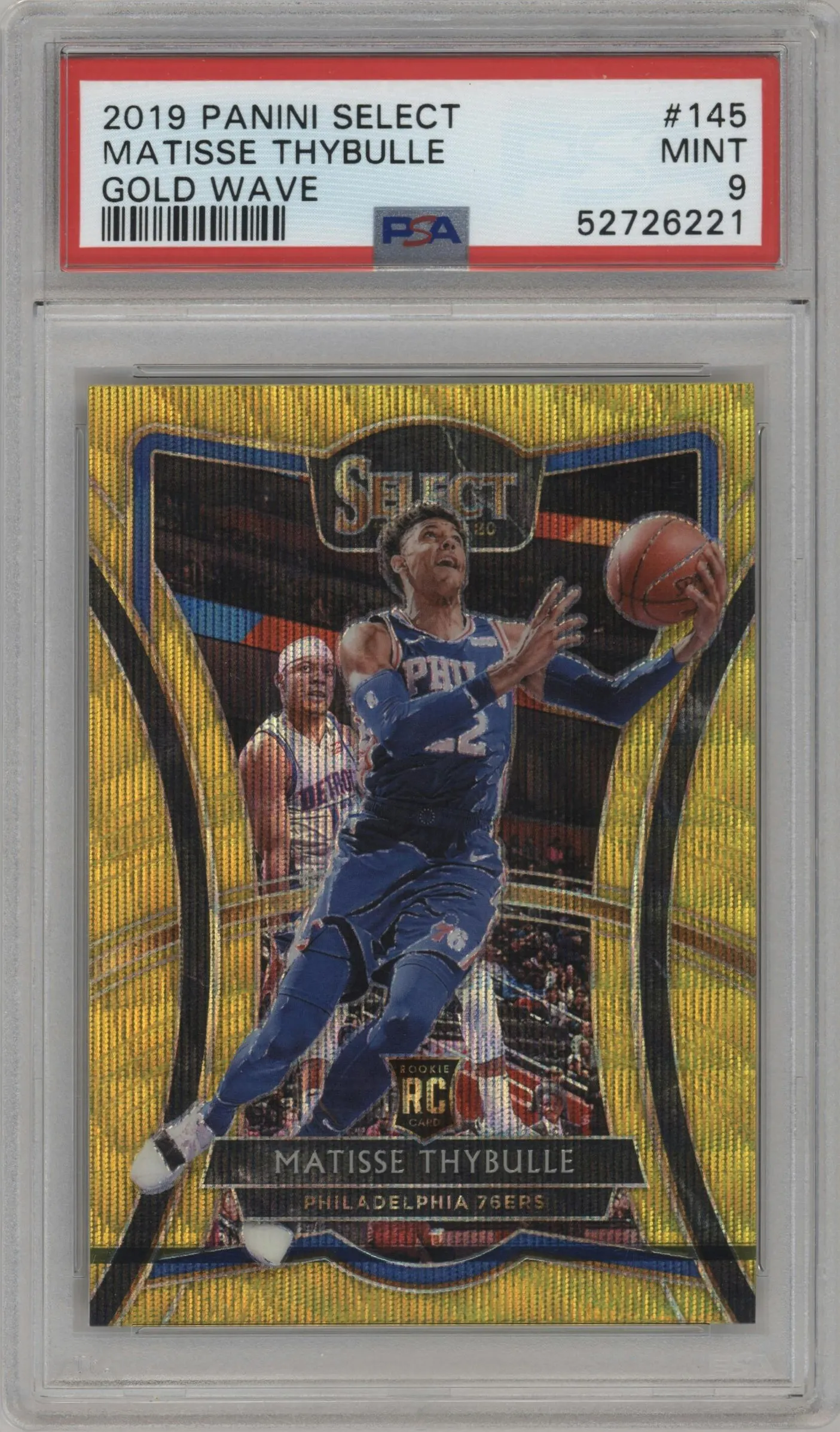 2019 Panini Select Pre.Lvl. Matisse Thybulle Gold Wave #145 PSA 9