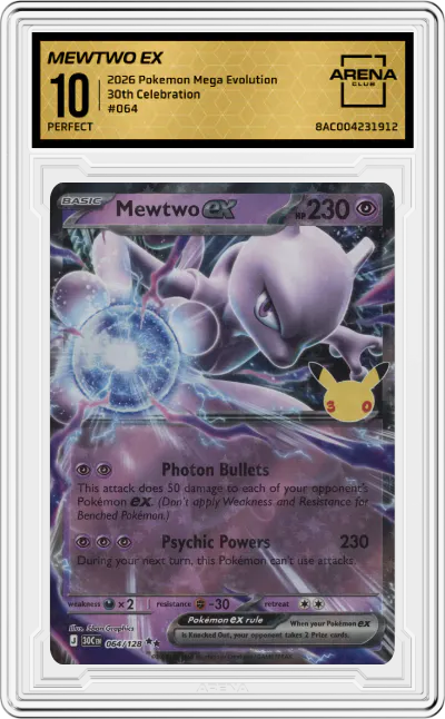 2026 Pokemon Mega Evolution 30th Celebration Mewtwo ex #064 ARENA CLUB 10