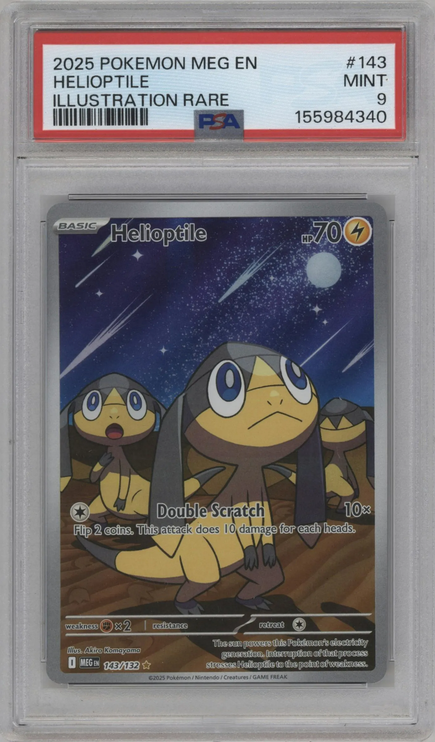 2025 Pokemon Mega Evolution Helioptile #143 PSA 9
