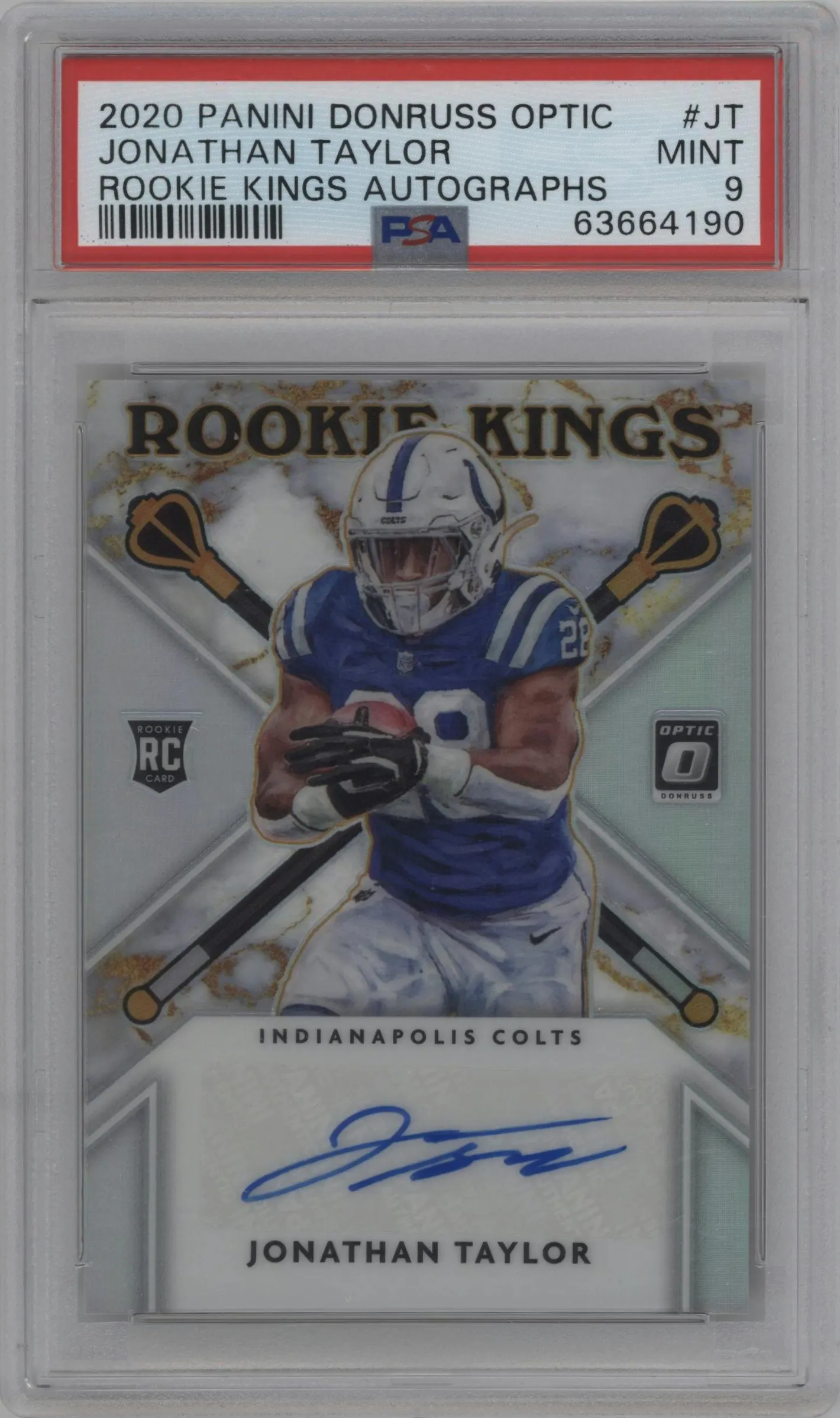 2020 Panini Donruss Optic Rke.Kings Auto Jonathan Taylor #RKA-JT PSA 9