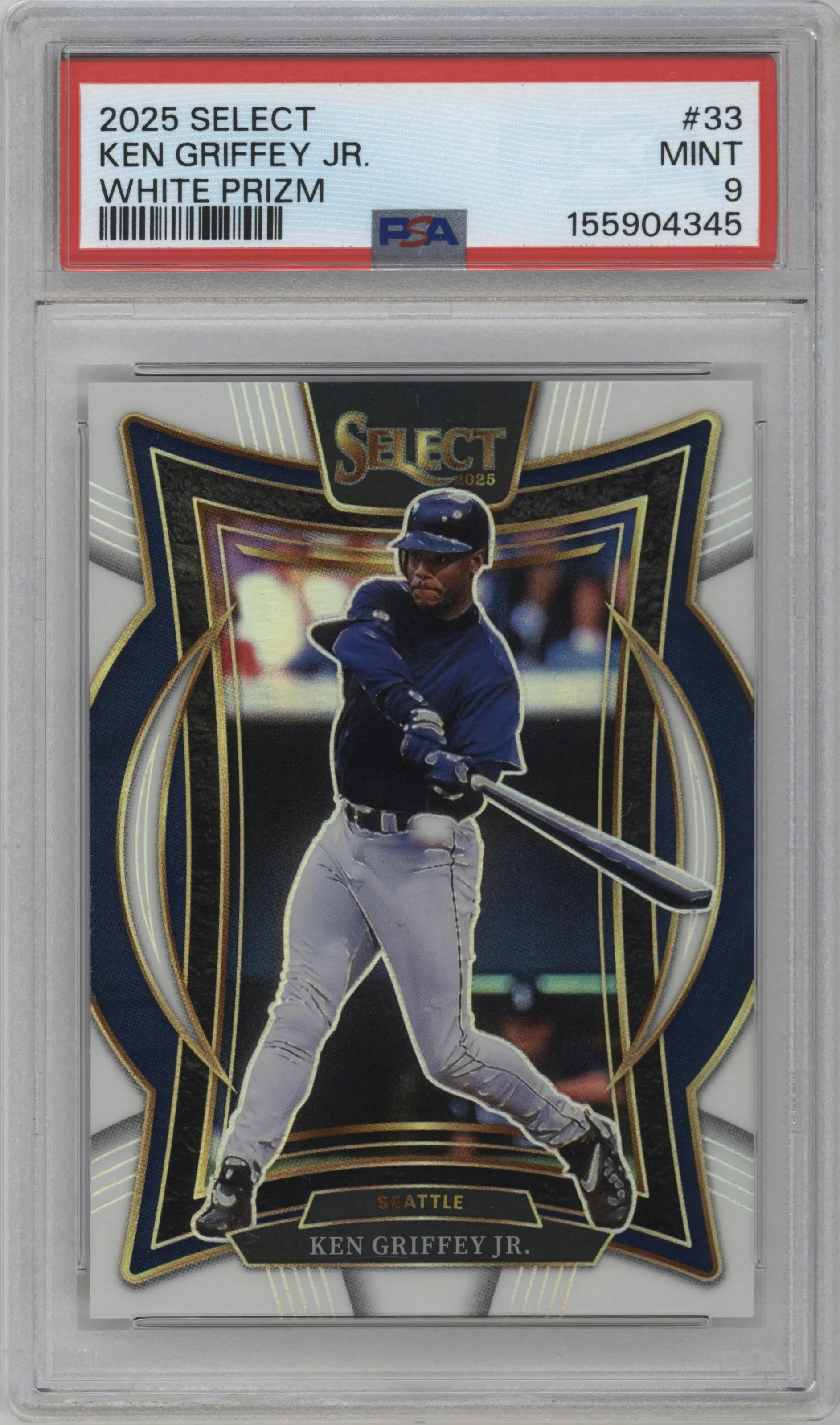 2025 Panini Select Ken Griffey Jr. White Prizm #33 PSA 9