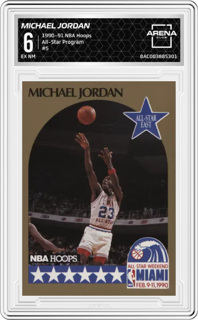1990 NBA Hoops All-Star Program Michael Jordan #5 ARENA CLUB 6