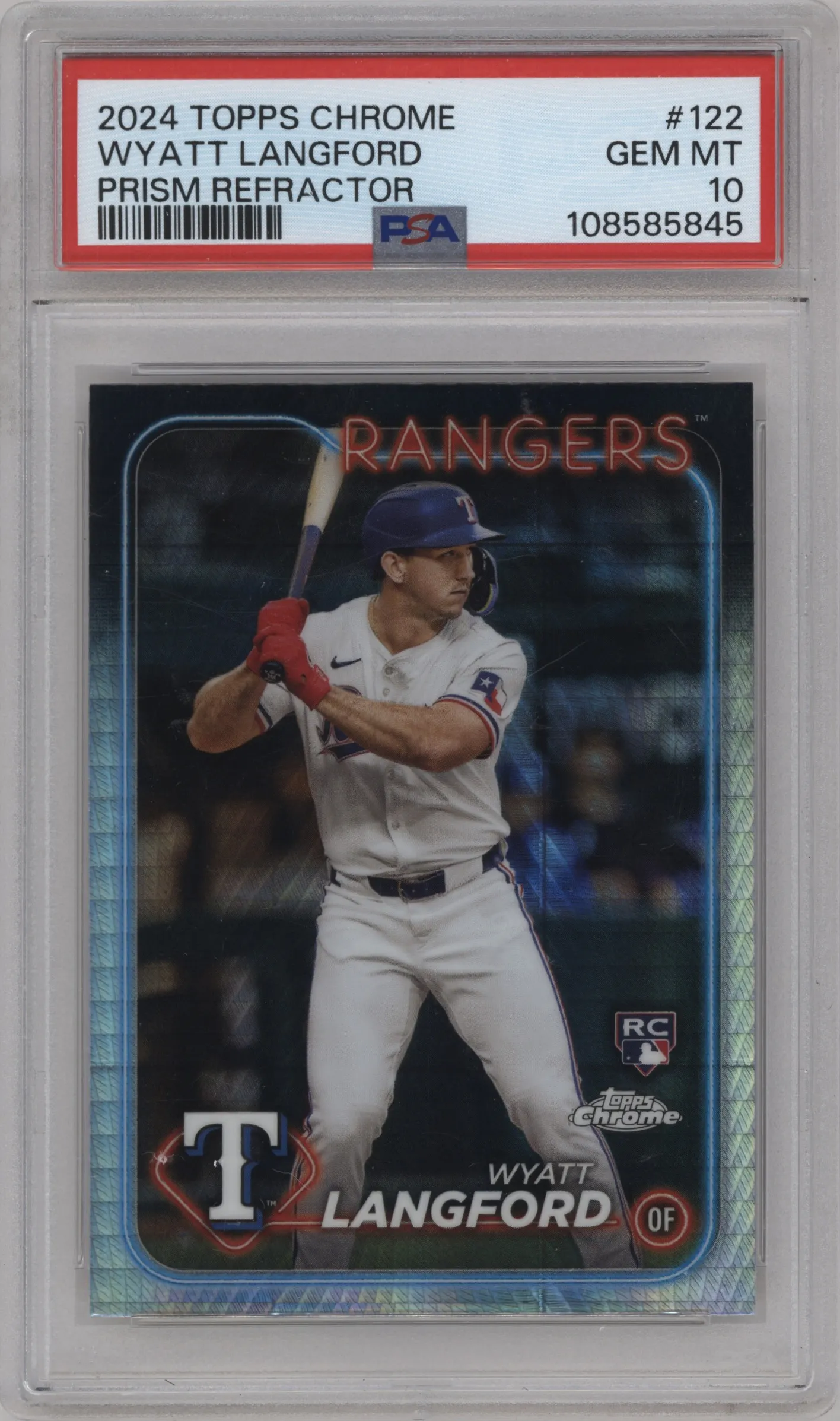 2024 Topps Chrome Wyatt Langford Prism Refractor PSA 10
