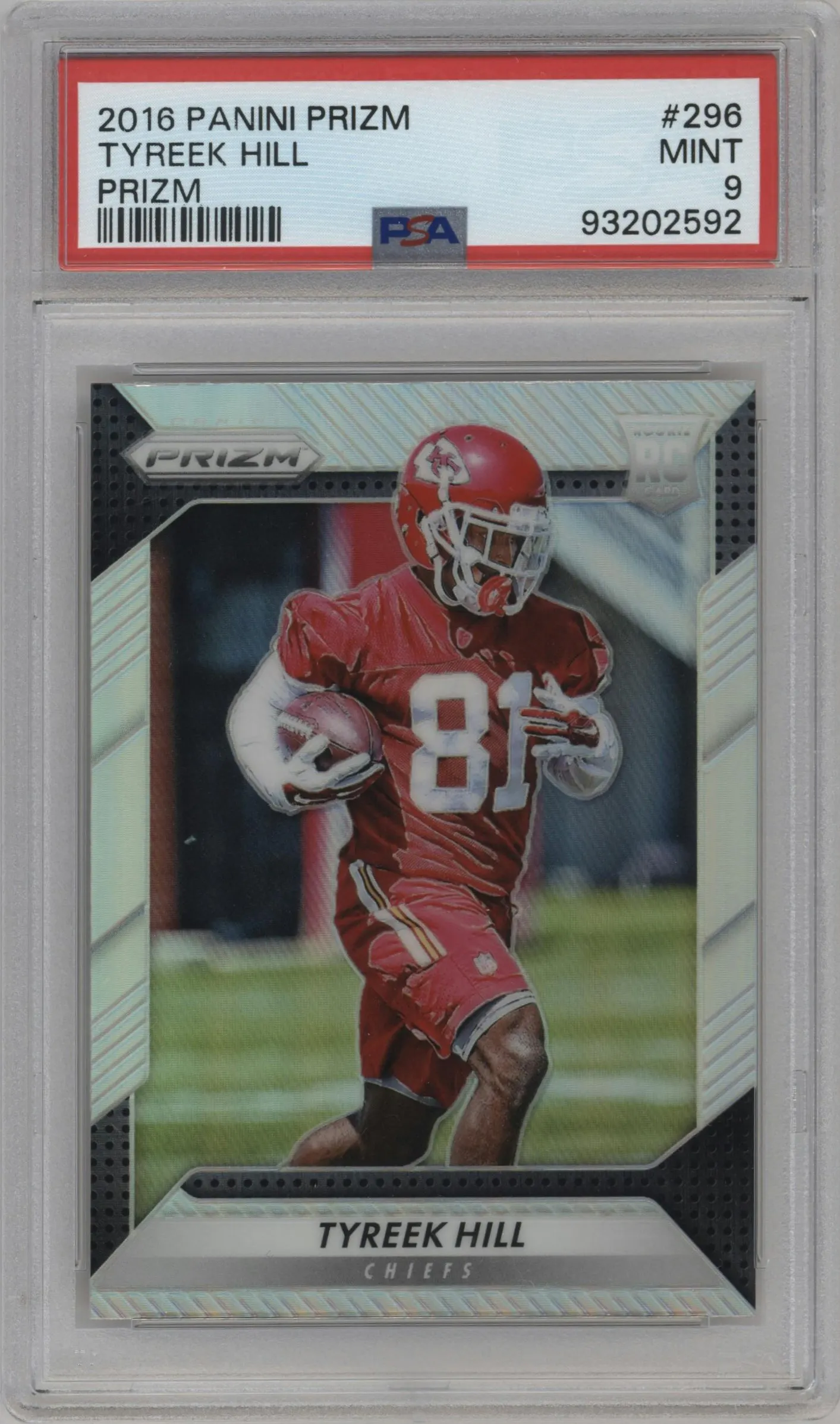 2016 Panini Prizm Tyreek Hill Prizm #296 PSA 9
