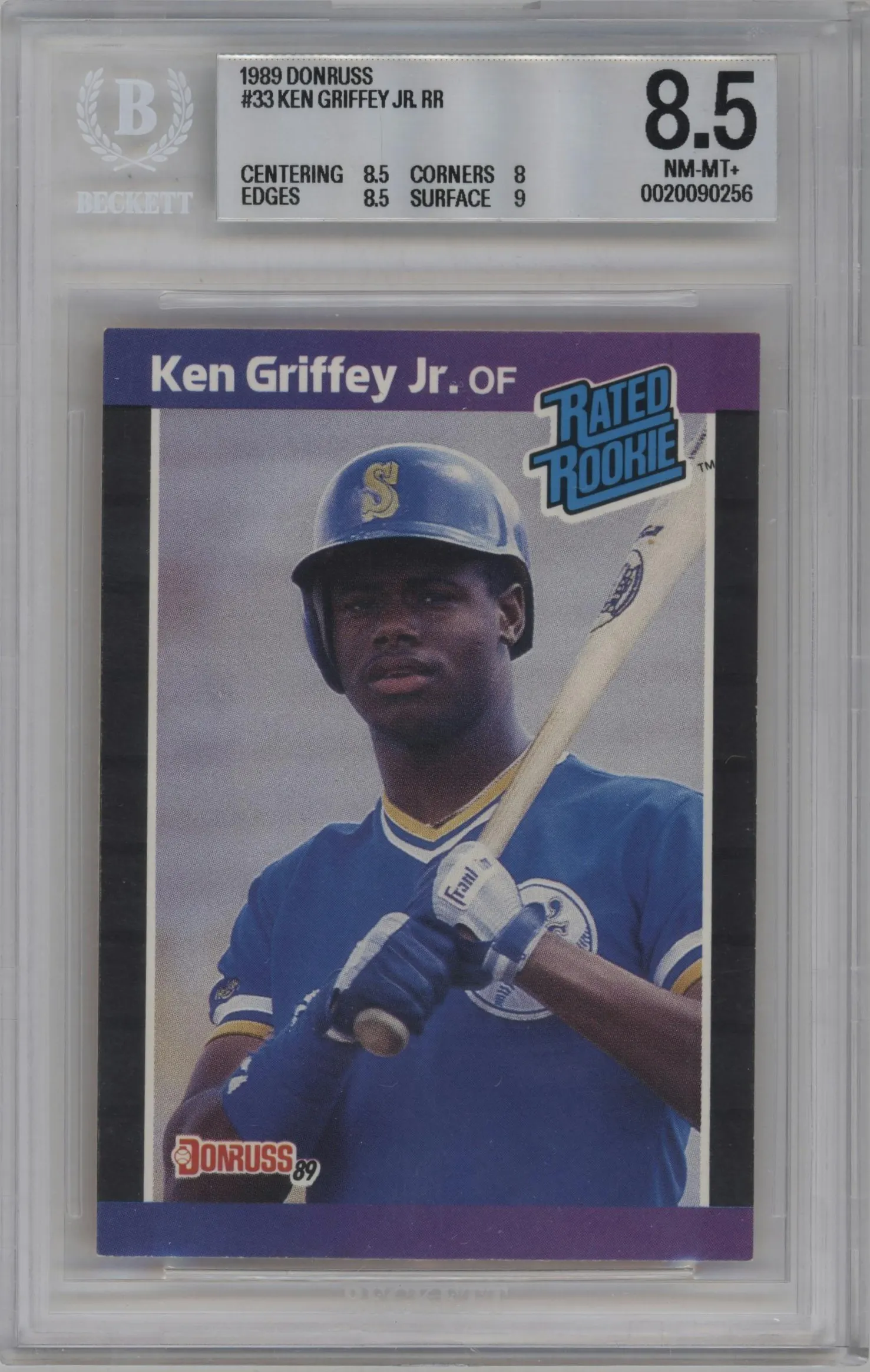 1989 Donruss Rated Rookie Ken Griffey Jr. #33 BGS 8.5