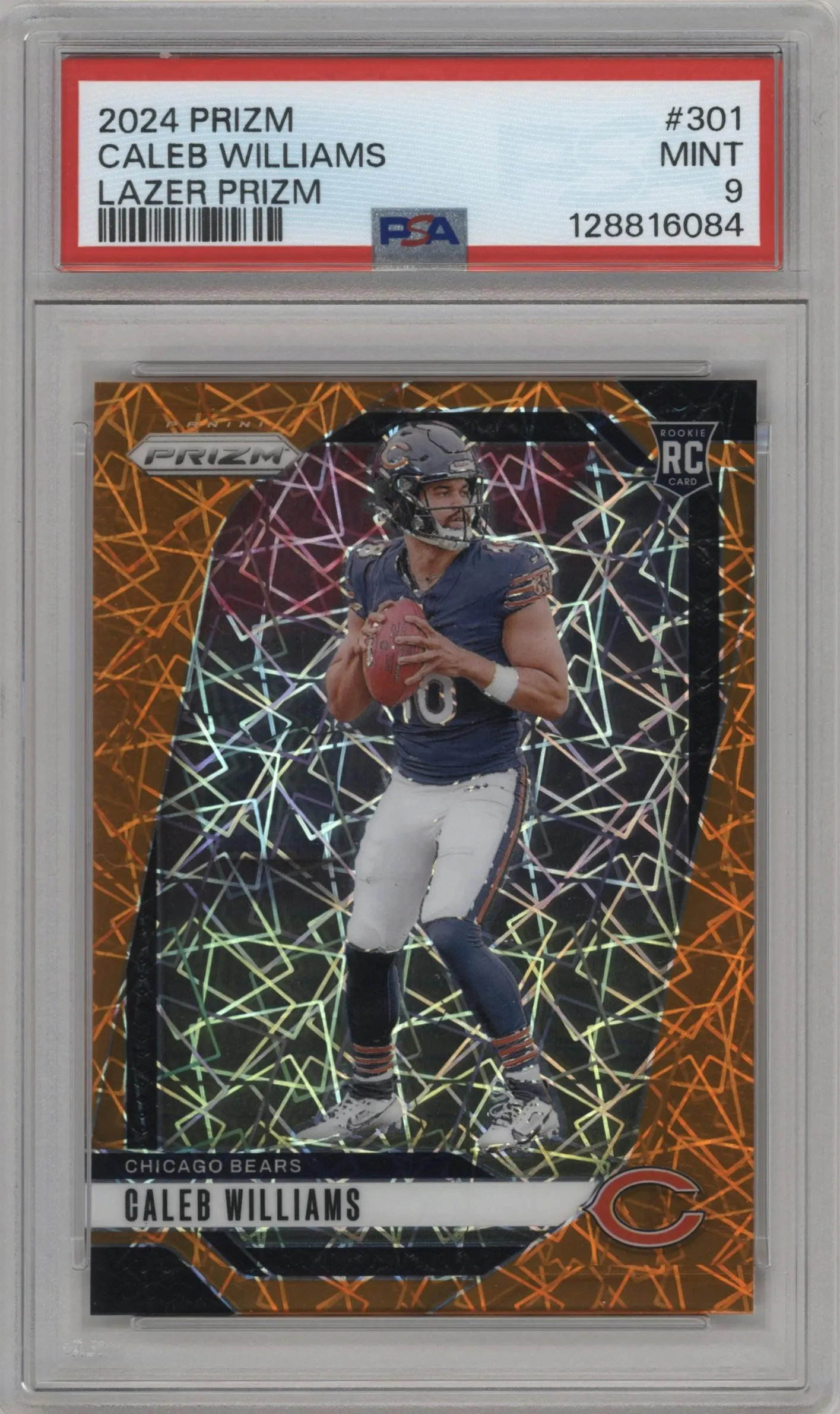 2024 Panini Prizm Caleb Williams Lazer Prizm #301 PSA 9