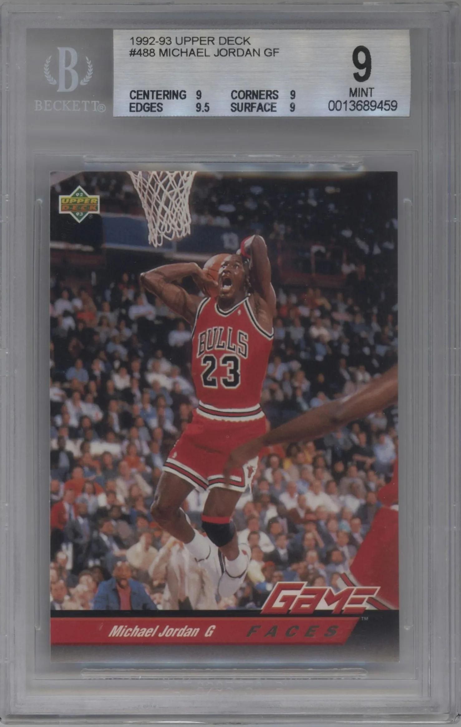 1992 Upper Deck Michael Jordan #488 BGS 9