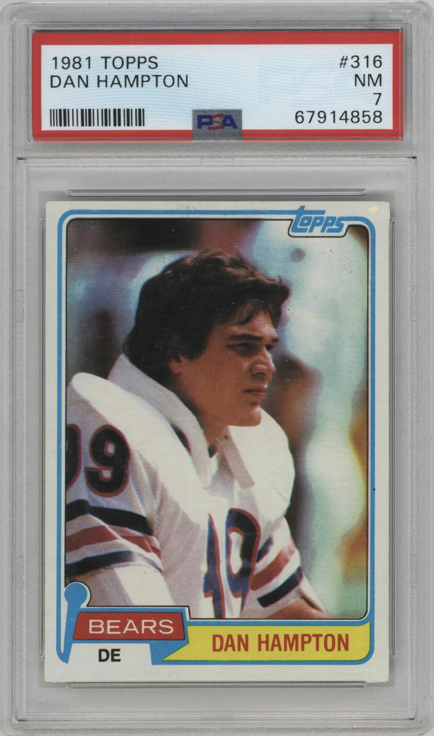 1981 Topps Dan Hampton #316 PSA 7