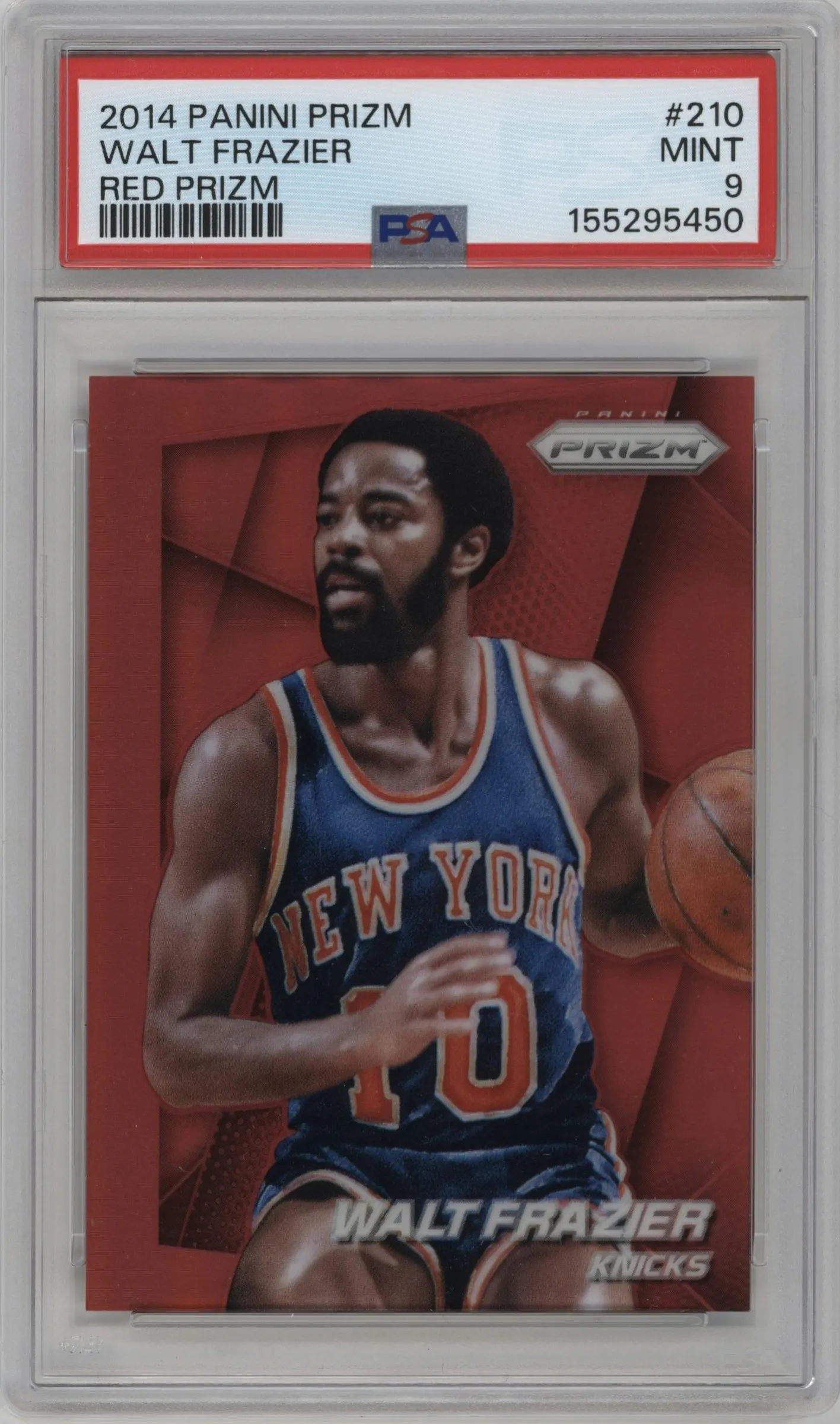 2014 Panini Prizm Walt Frazier Red Prizm PSA 9