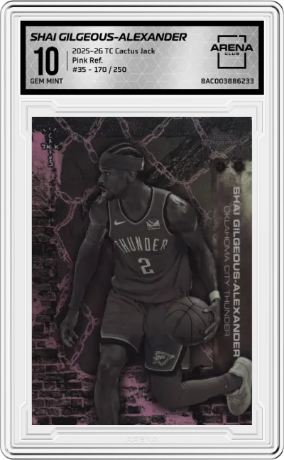 2025 Topps Chrome Cactus Jack Shai Gilgeous-Alexander Pink Refractor ARENA CLUB 10