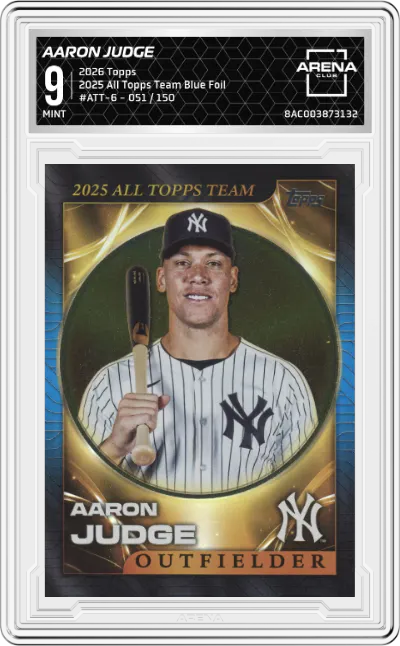 2026 Topps 2025 All Team Aaron Judge Blue Foil #ATT-6 ARENA CLUB 9